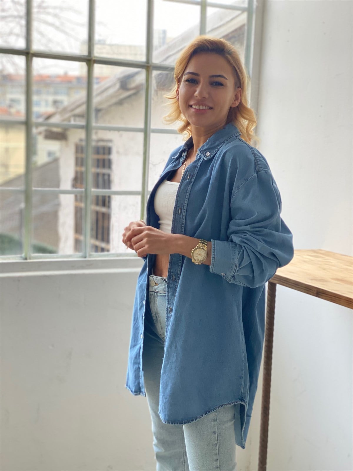 Oversize Denim GölekGÖMLEK