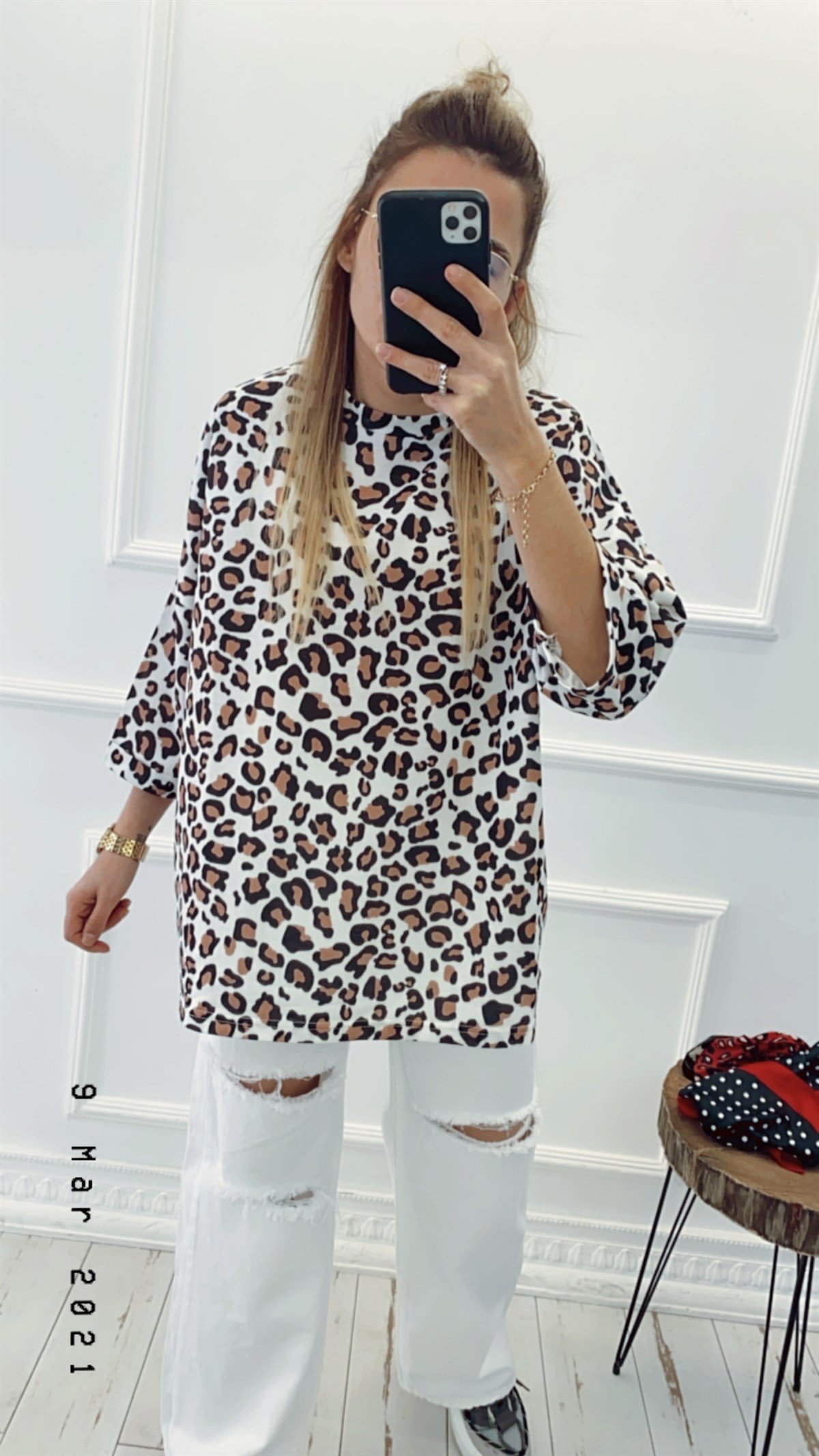 Oversize Kesim Leopar Tshirt