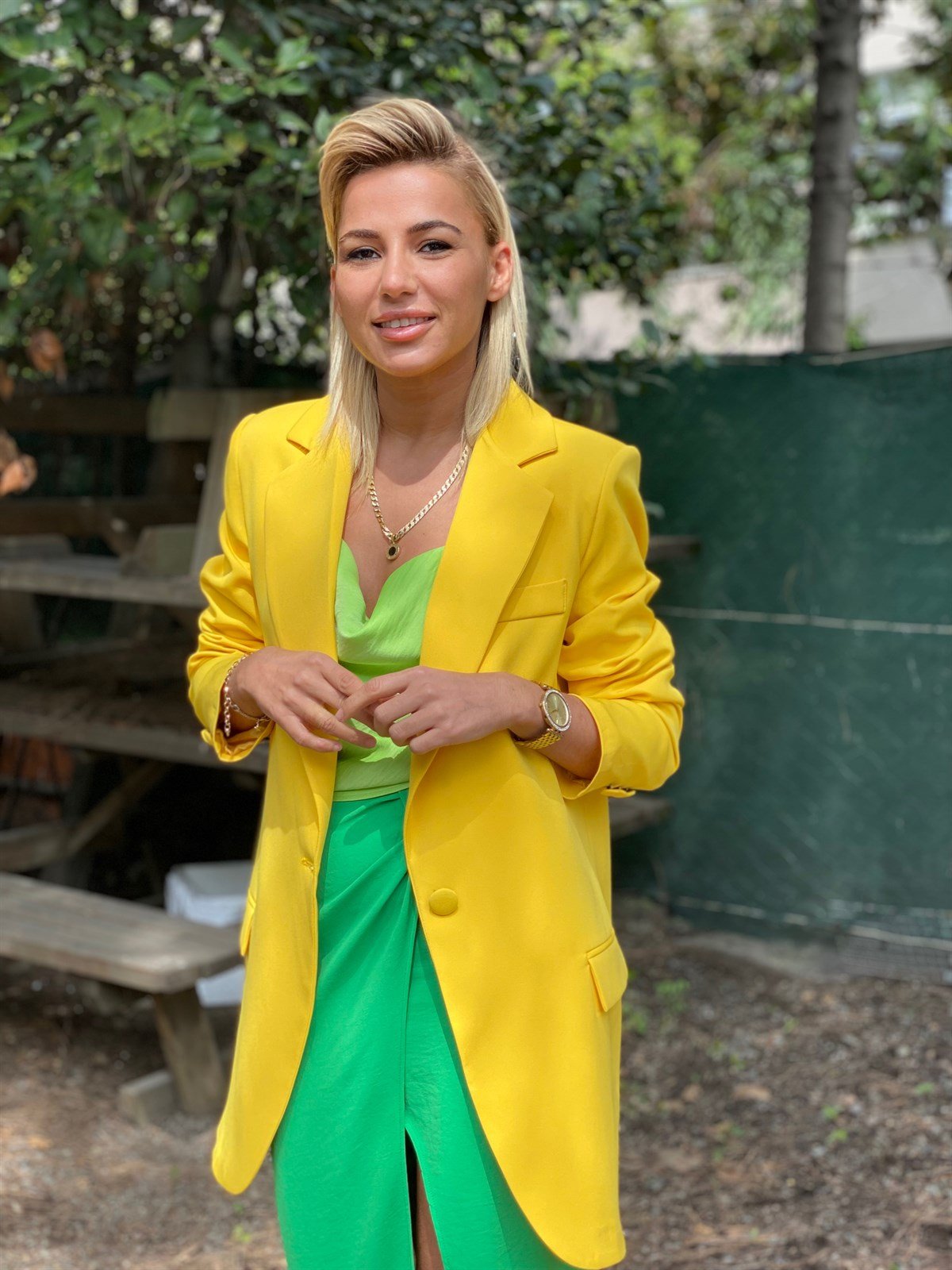 Oversize Sarı CeketMONT/CEKET