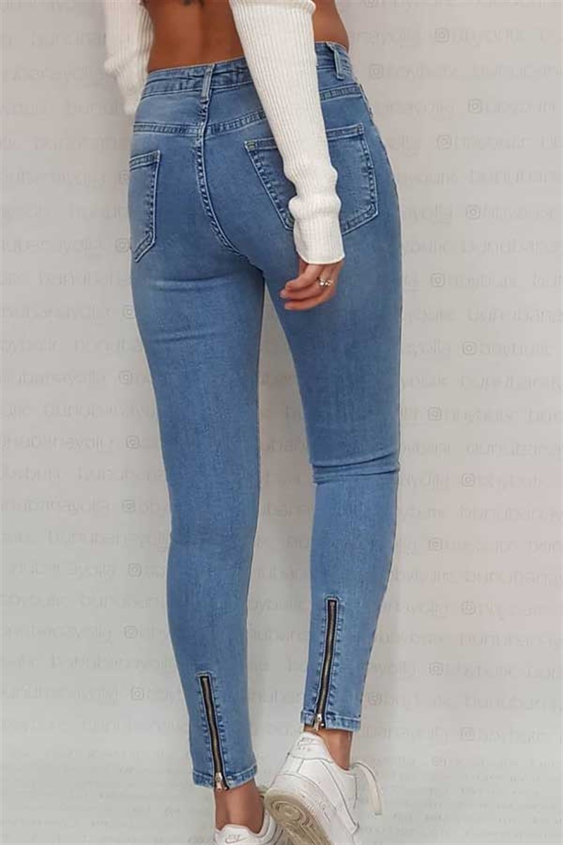 Paçası Fermuarlı Skinny Jean