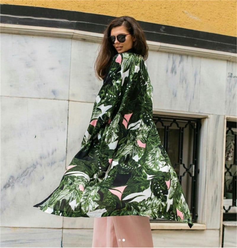 Palmiye Desen Kimono