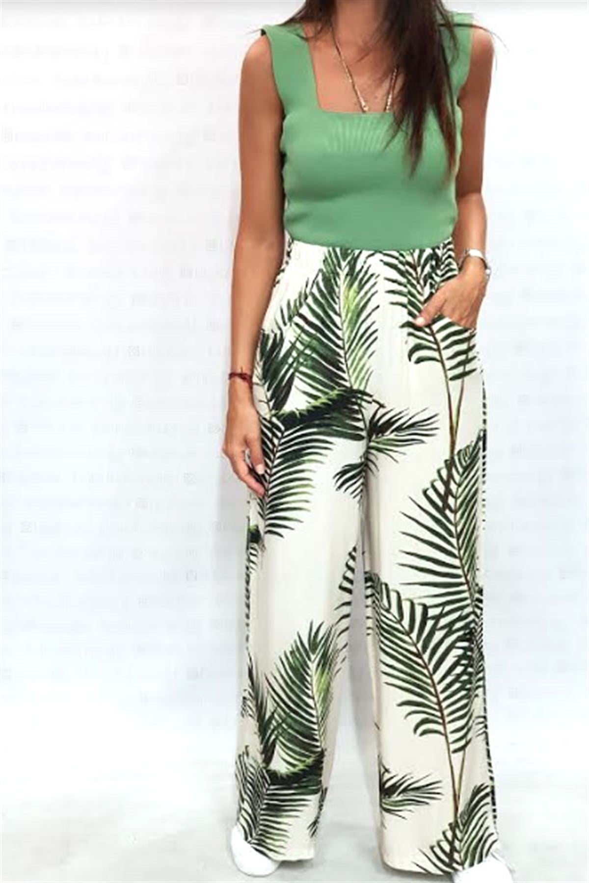 Palmiye Yapraklı Salaş Pantalon