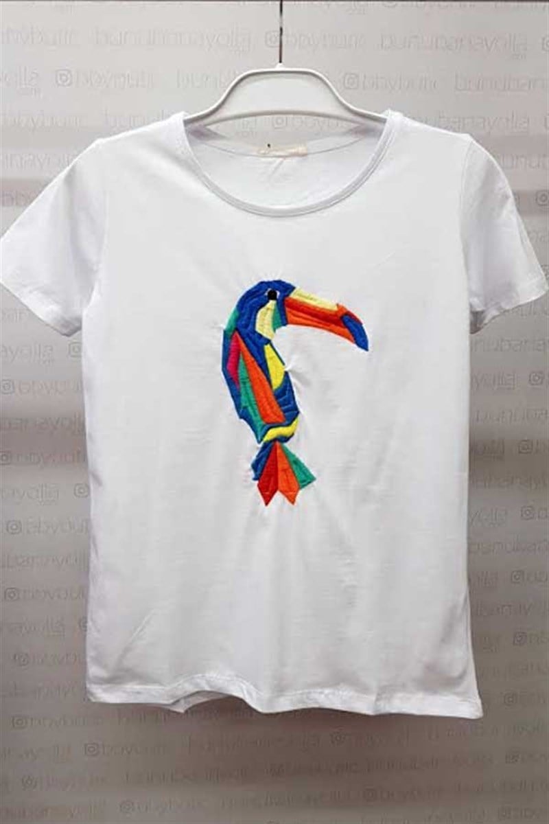 Papağan Nakışlı Tshirt
