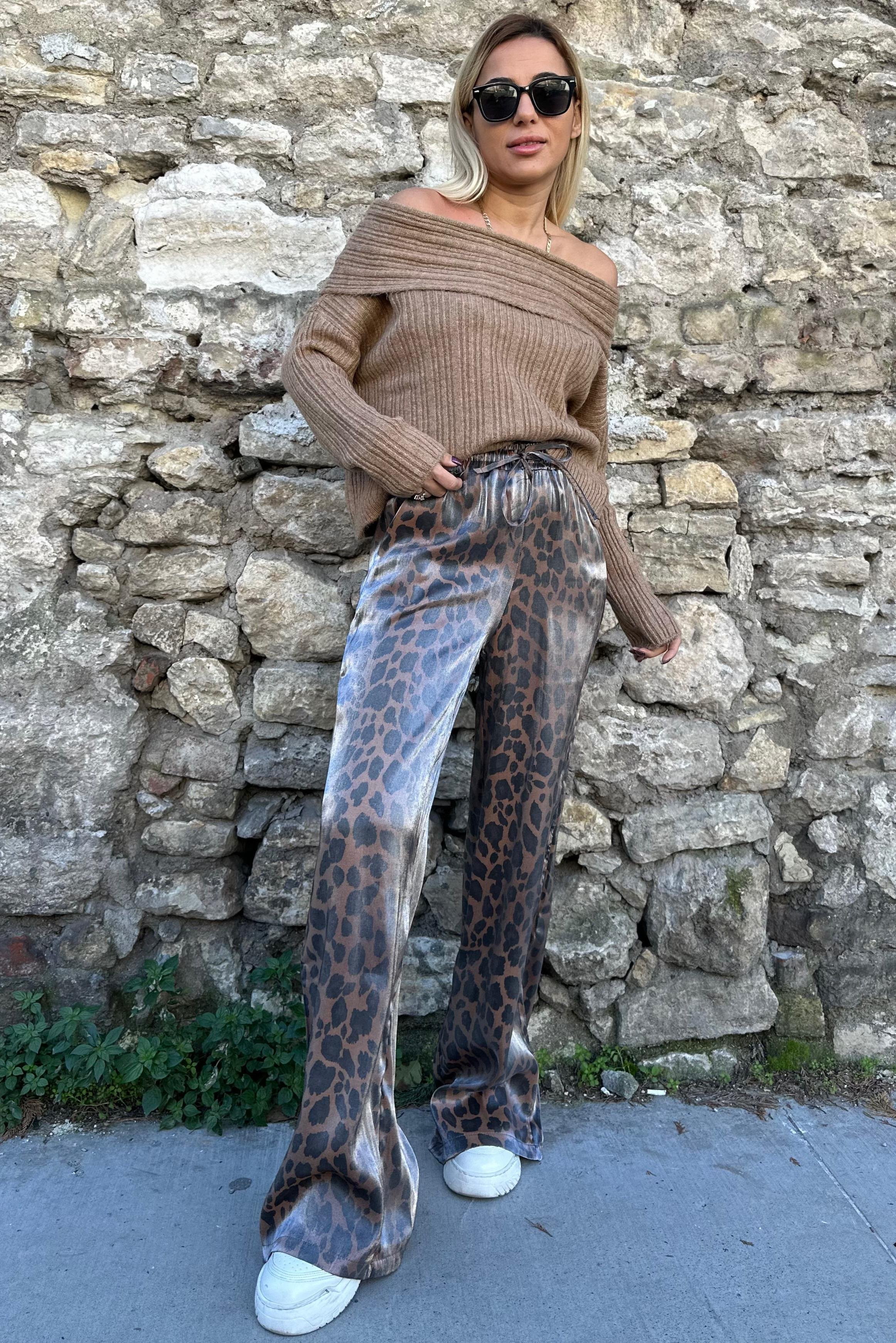 Parlak Leopar PantolonPANTOLON