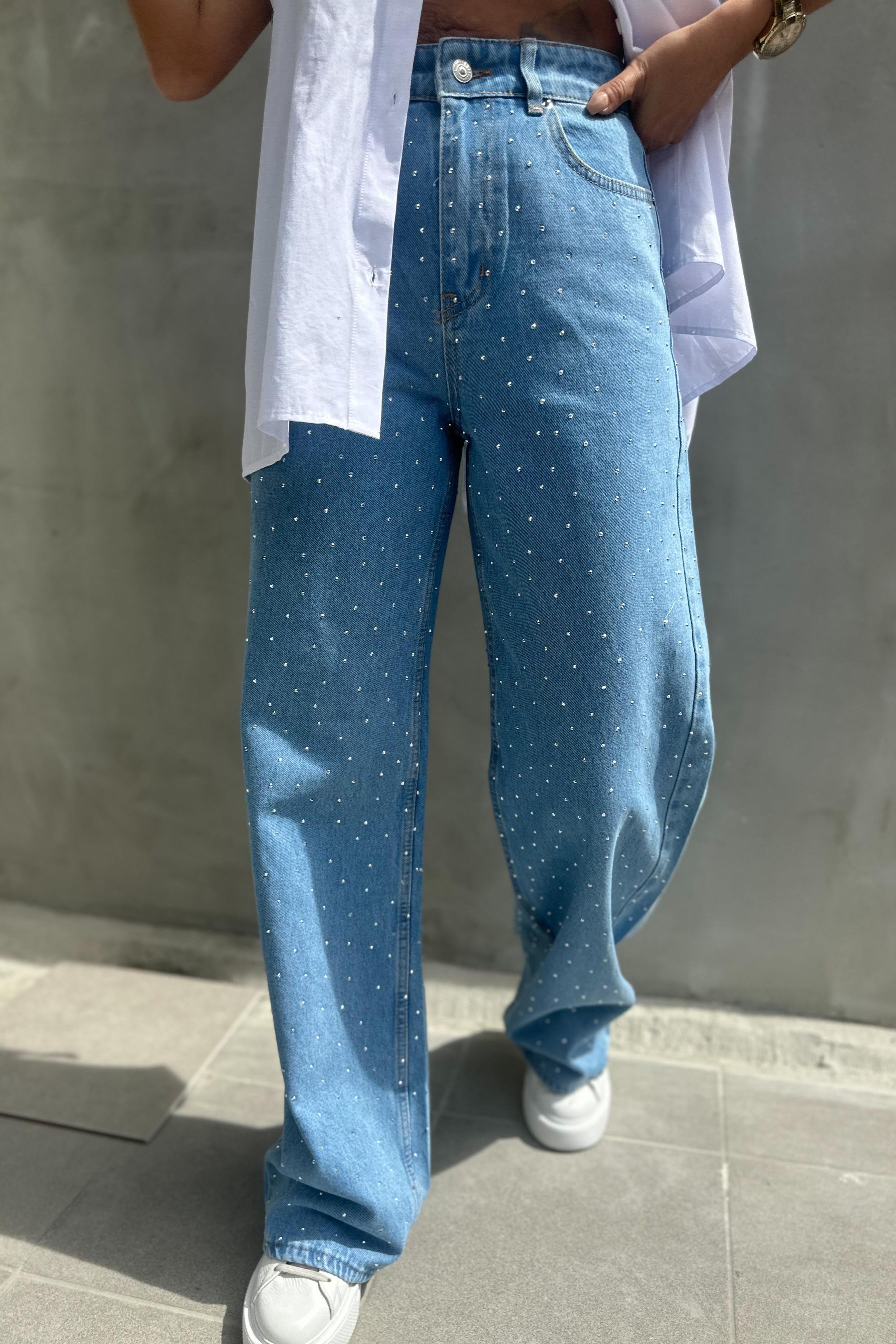 Parlak Taşlı JeanJEAN