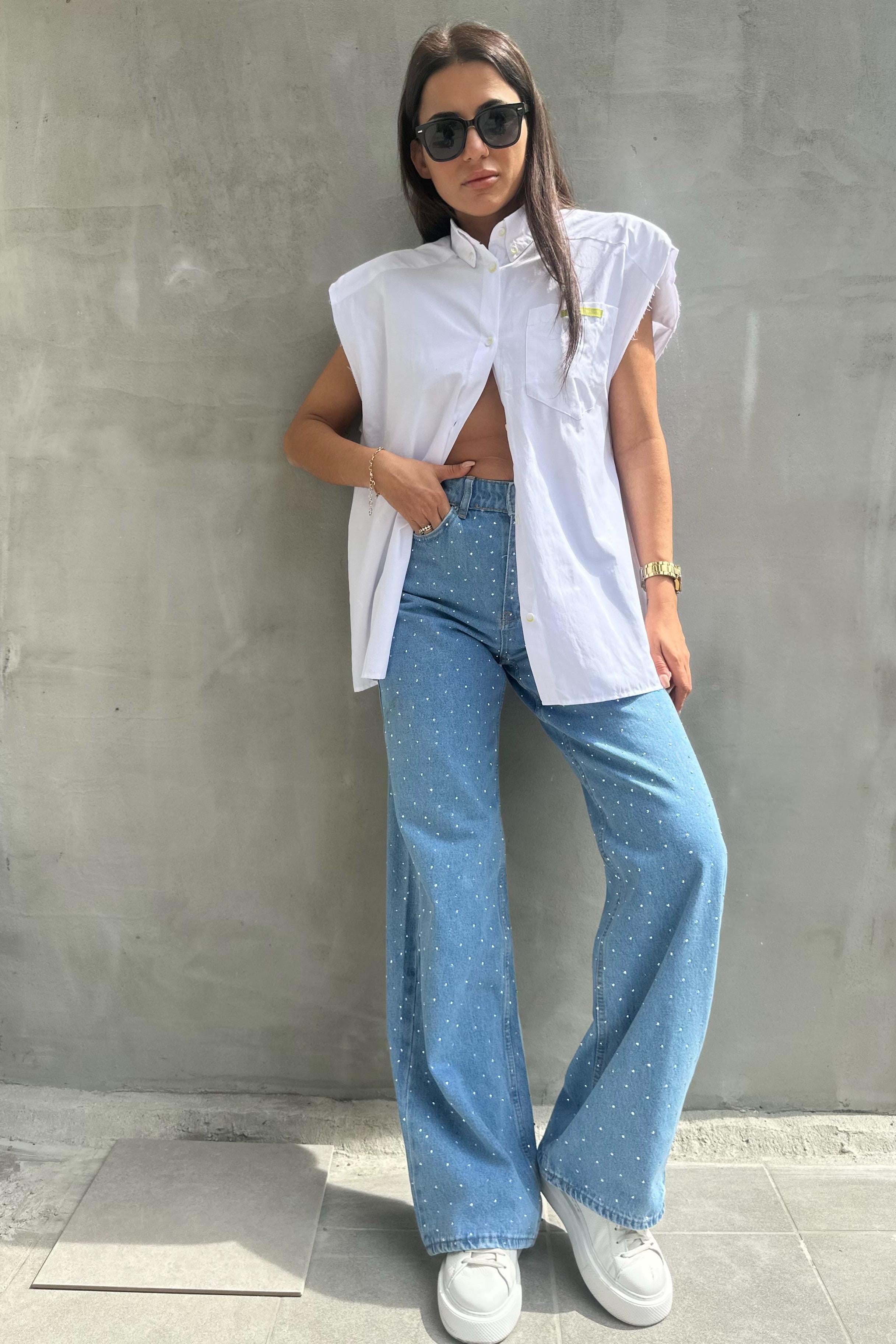 Parlak Taşlı JeanJEAN