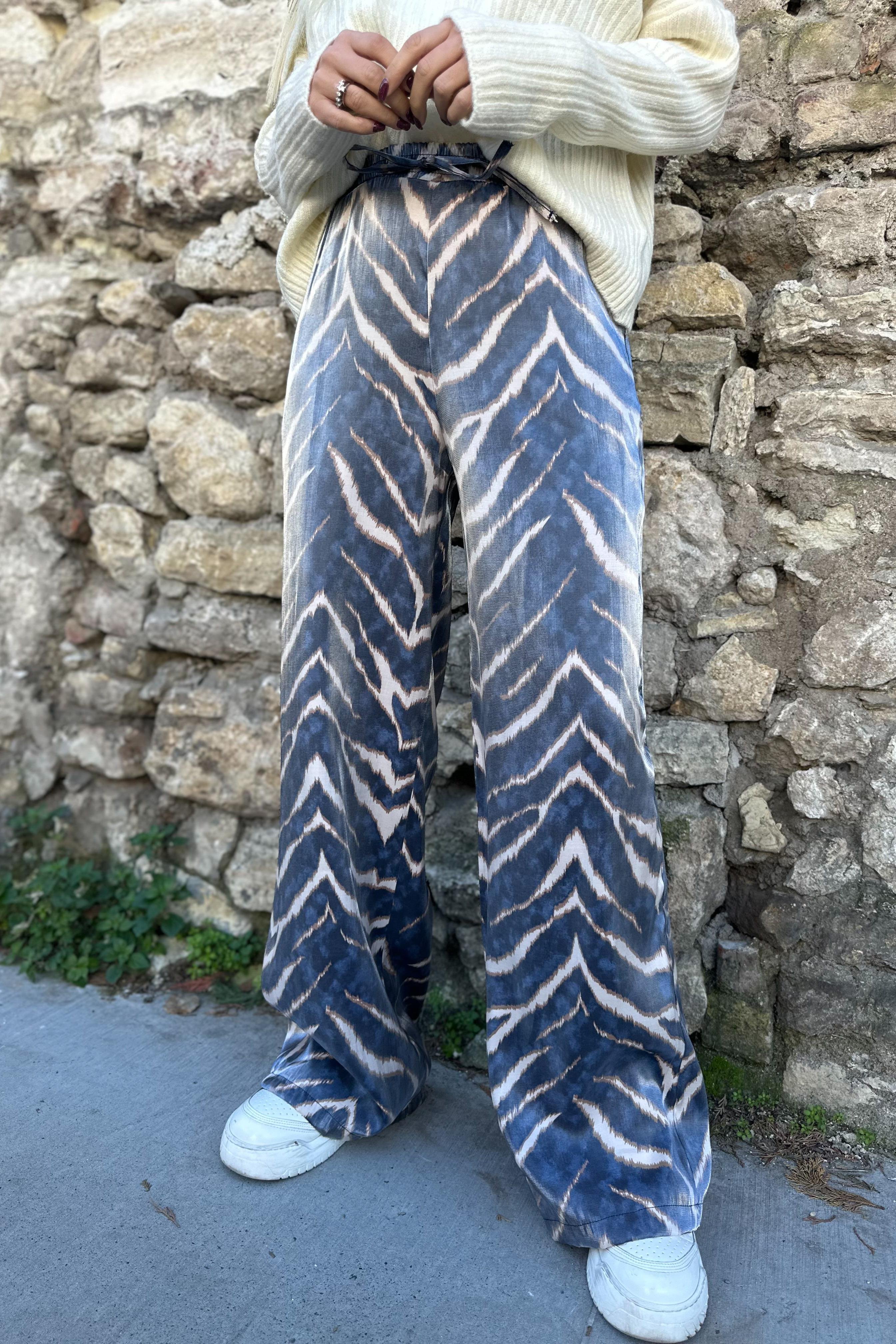 Parlak Zebra Salaş PantolonPANTOLON
