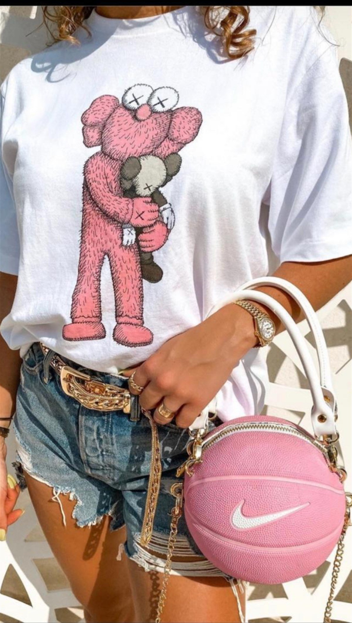 Pembe Baskılı Tshirt