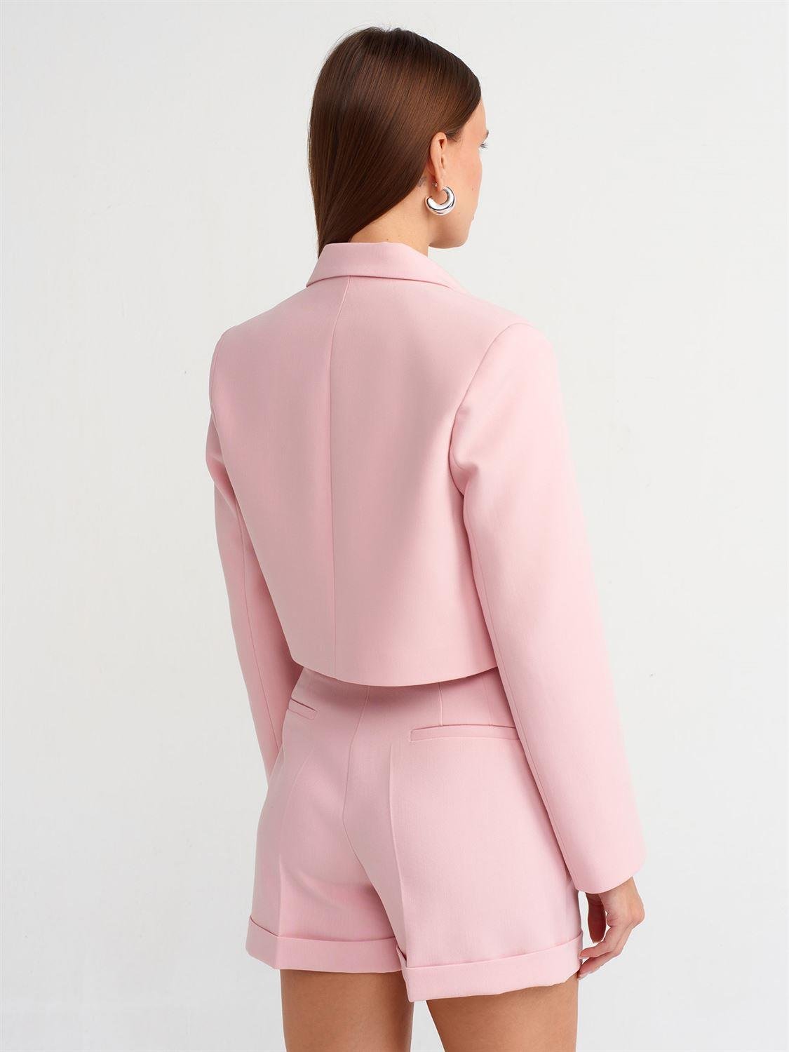 Pembe Crop Blazer CeketÇOK SATANLAR