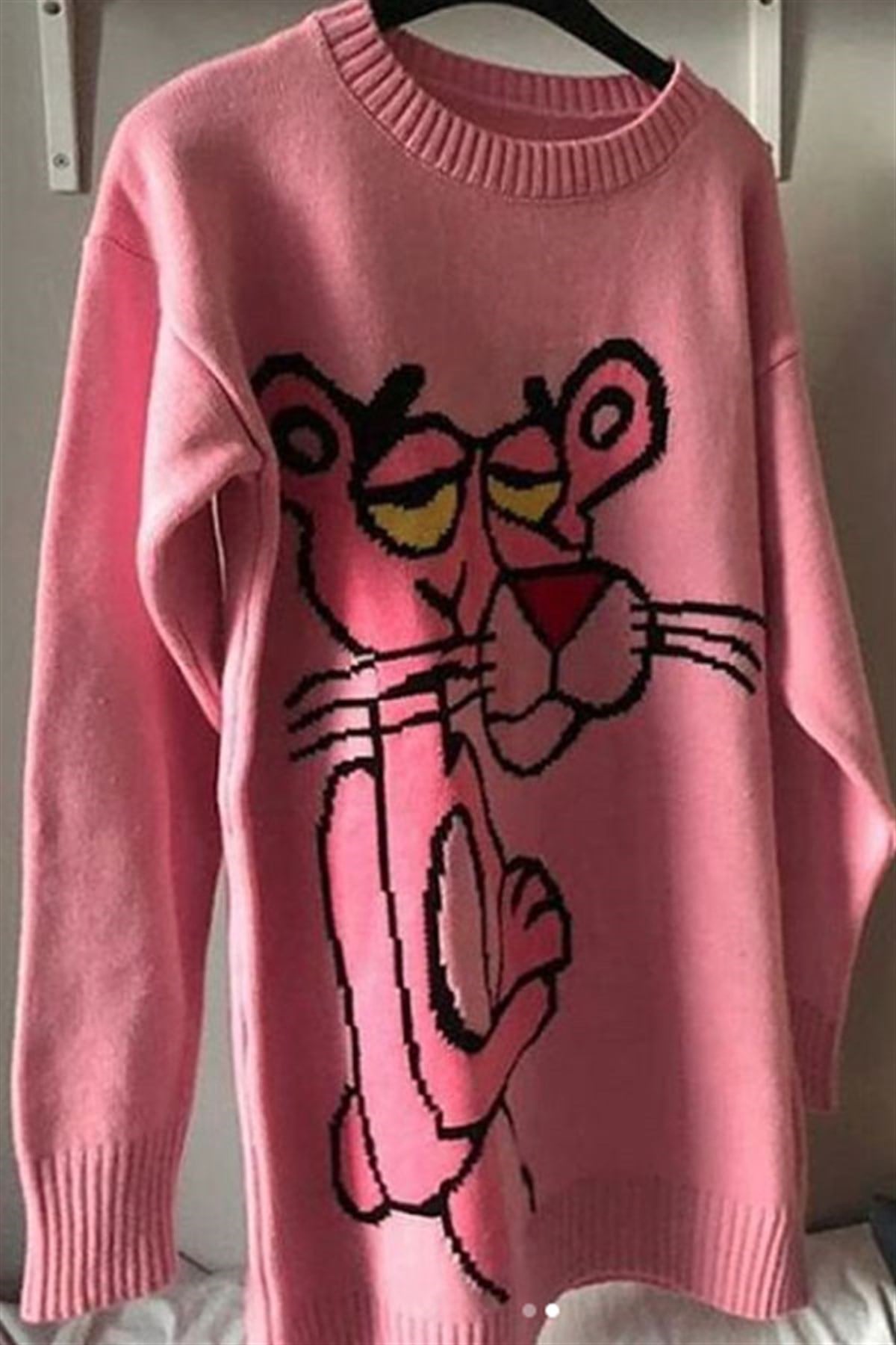 Pembe Panter Triko Kazak