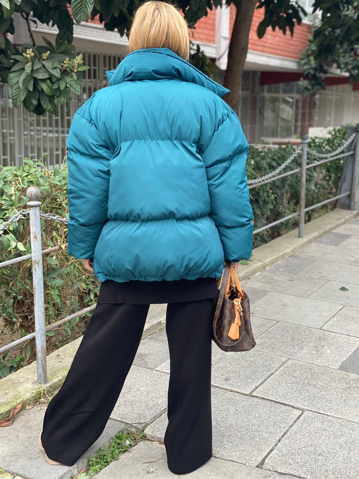 Petrol Yeşili Oversize Şişme MontMONT/CEKET