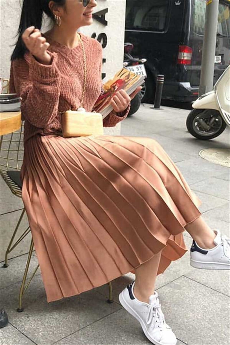 Pileli Saten Etek