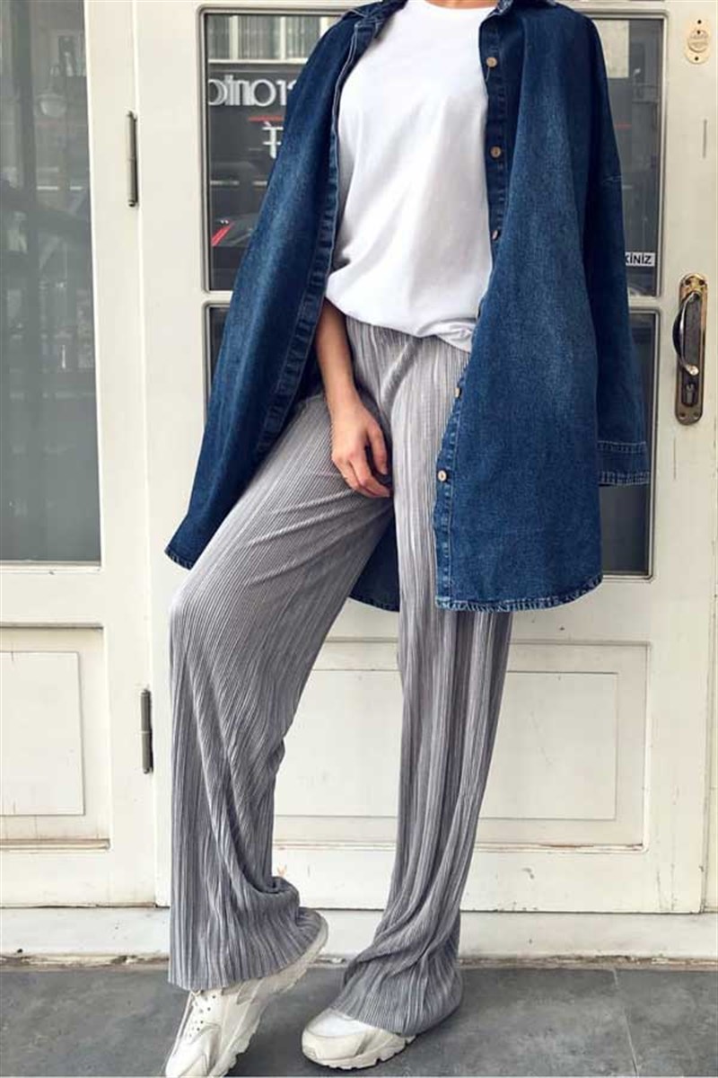 Pliseli Salaş Pantalon