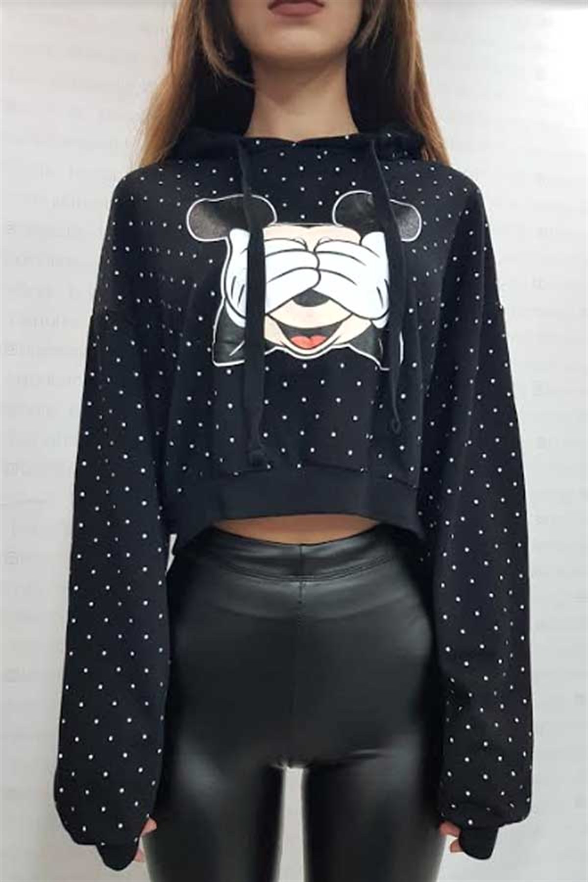 Puantiyeli Mickey Mini Sweatshirt