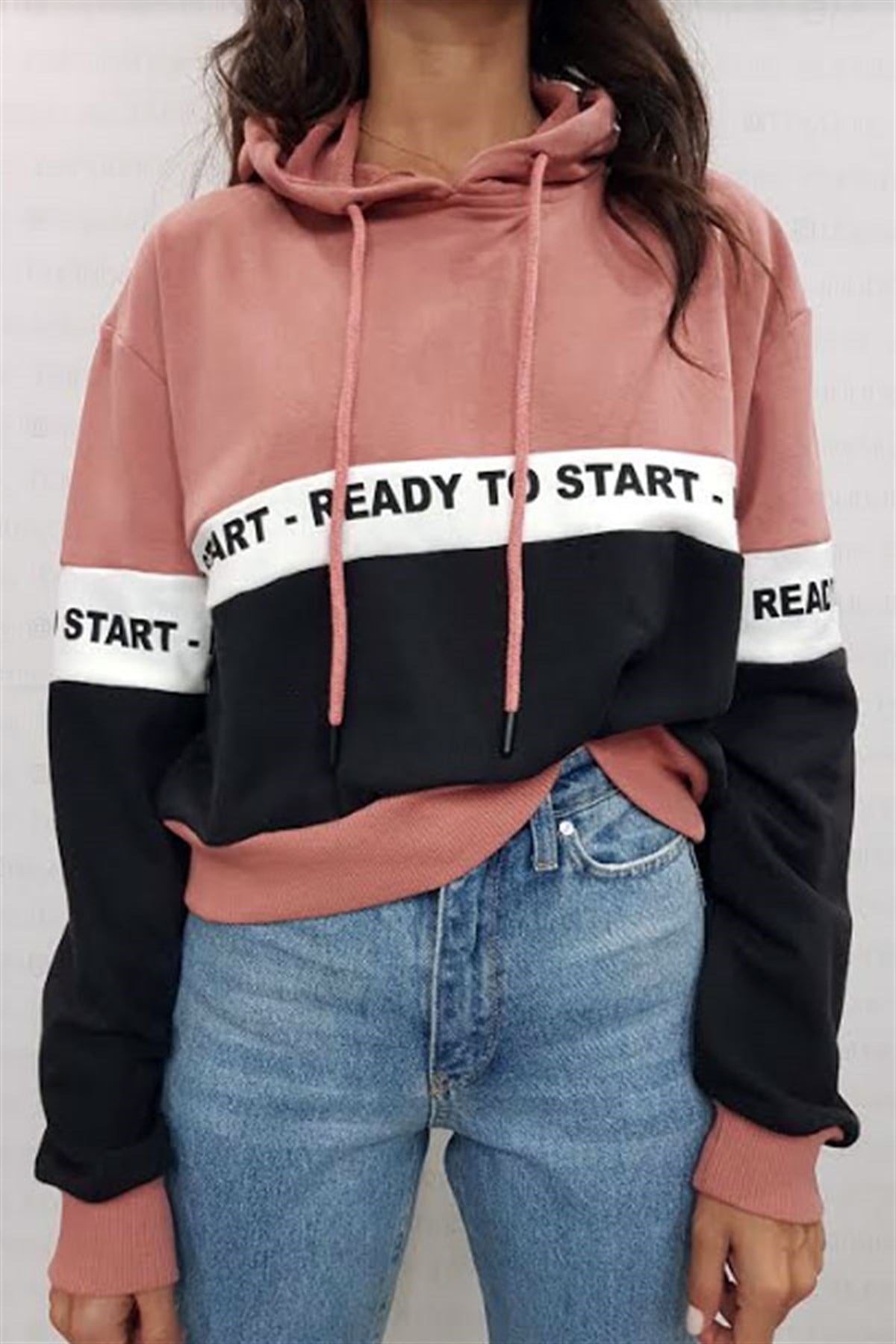 Ready Yazı Şeritli Sweatshirt