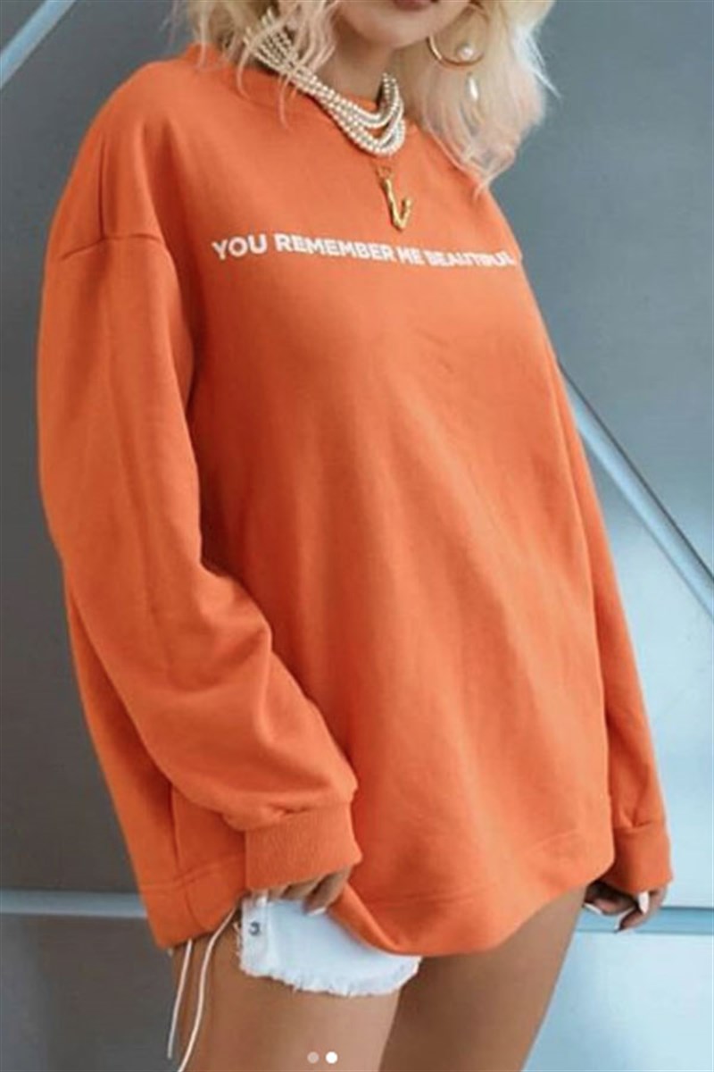 Remember Turuncu Sweatshirt