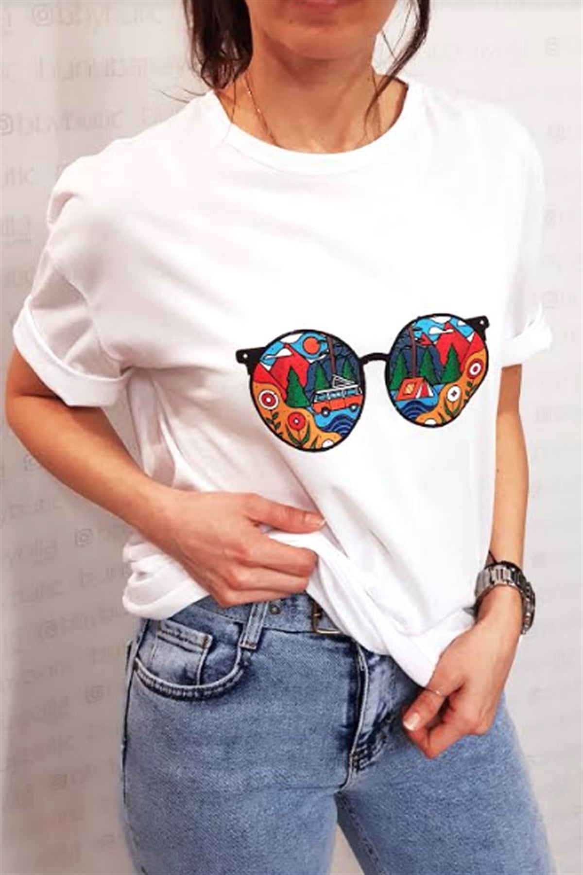 Renkli Gözlük Tshirt