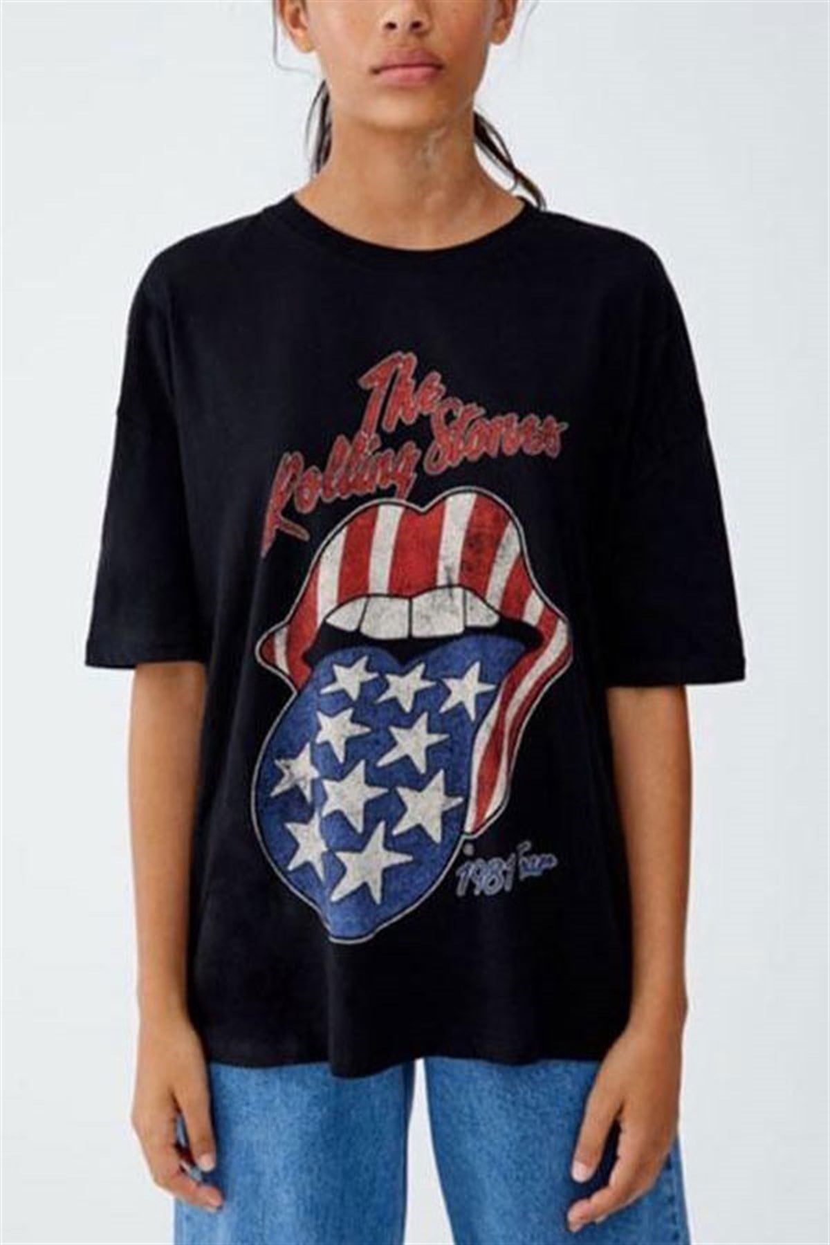 Rollingstones Yıkamalı Tshirt