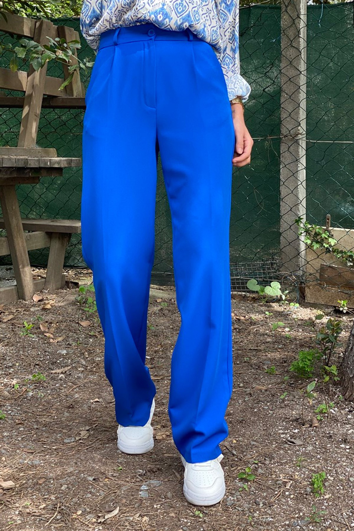 Saks Mavisi Boru Paça PantolonPANTOLON