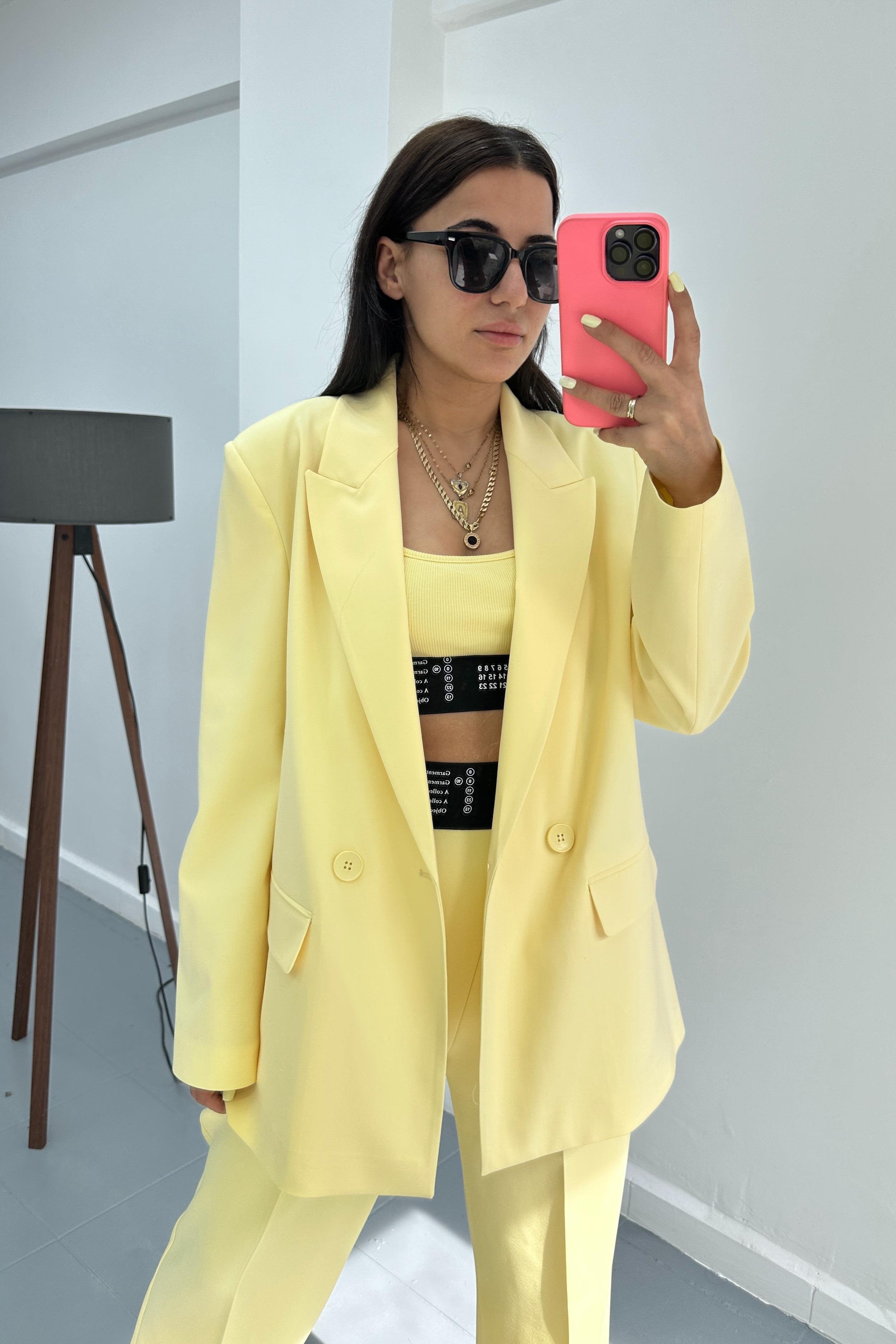 Sarı Oversize Blazer CeketMONT/CEKET