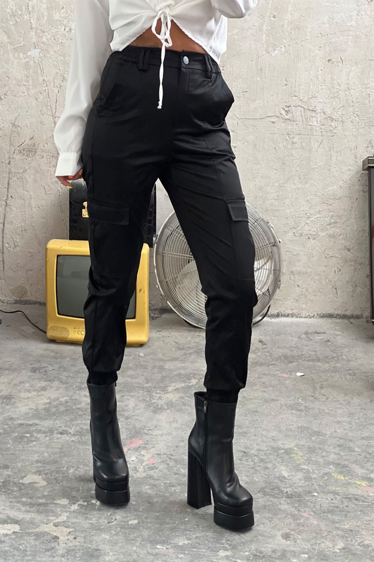 Saten Jogger Kargo PantolonALT GİYİM