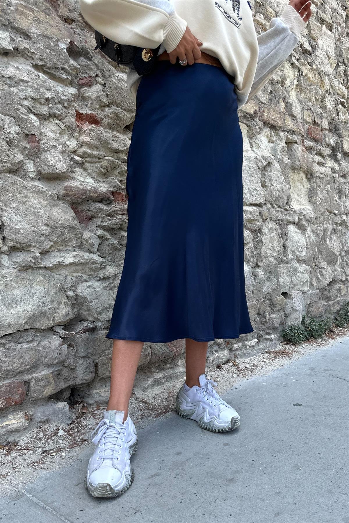 Saten Lacivert Çan EtekETEK