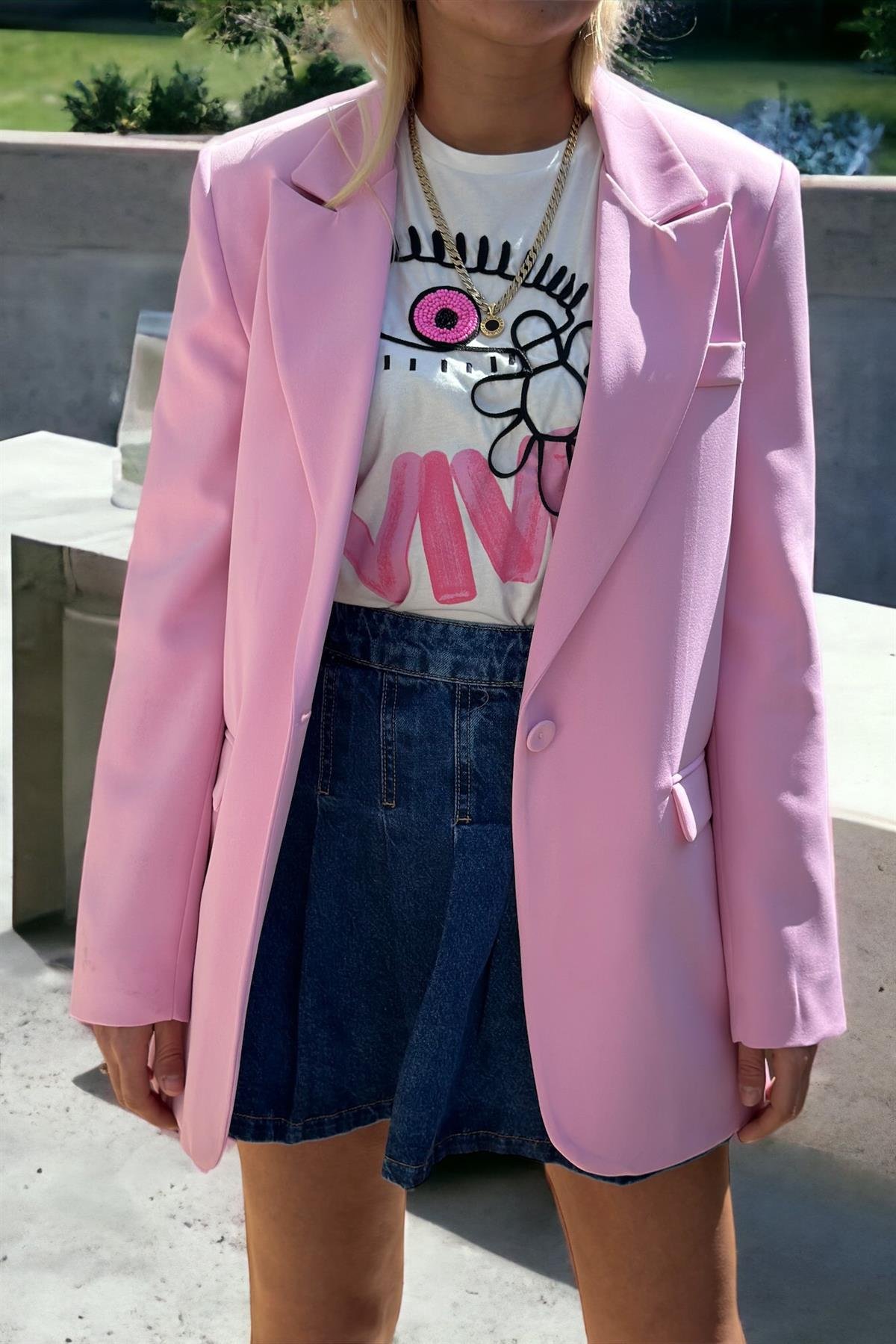 Şeker Pembe Blazer CeketMONT/CEKET