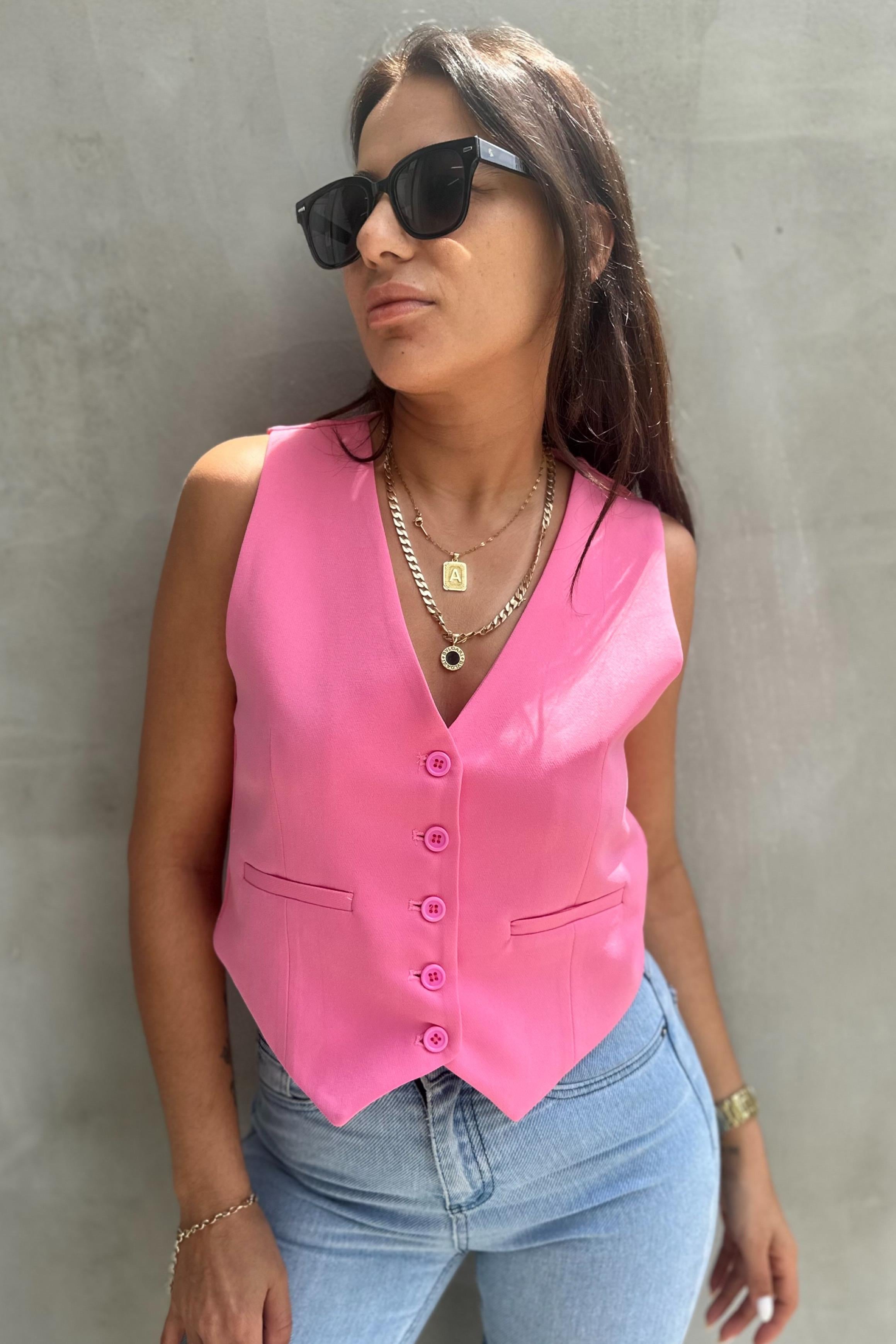 Şeker Pembe Blazer YelekMONT/CEKET