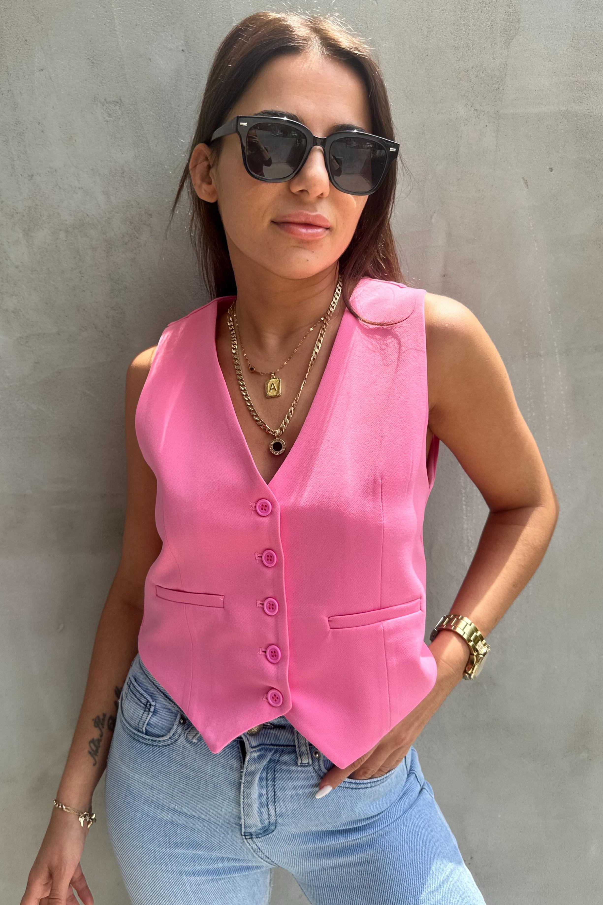 Şeker Pembe Blazer YelekMONT/CEKET