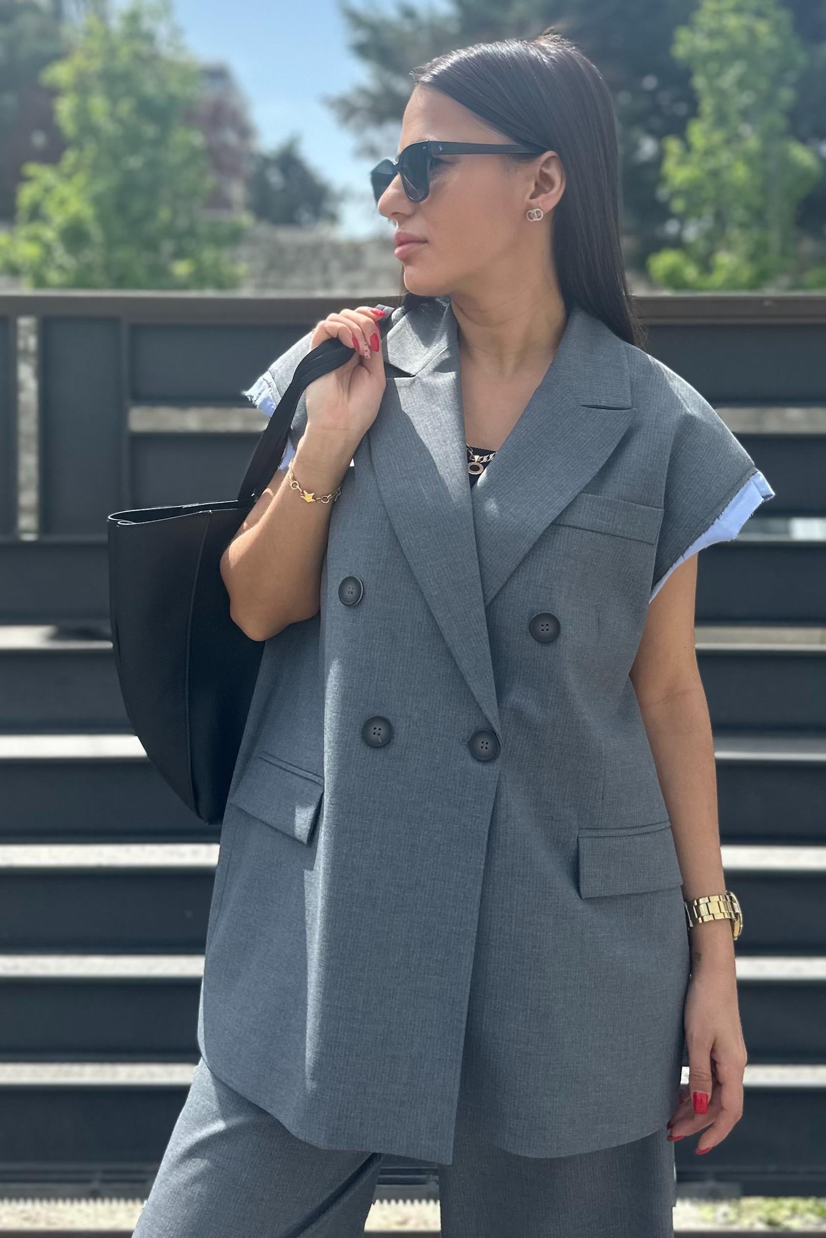 Sırt Detaylı Oversize YelekMONT/CEKET