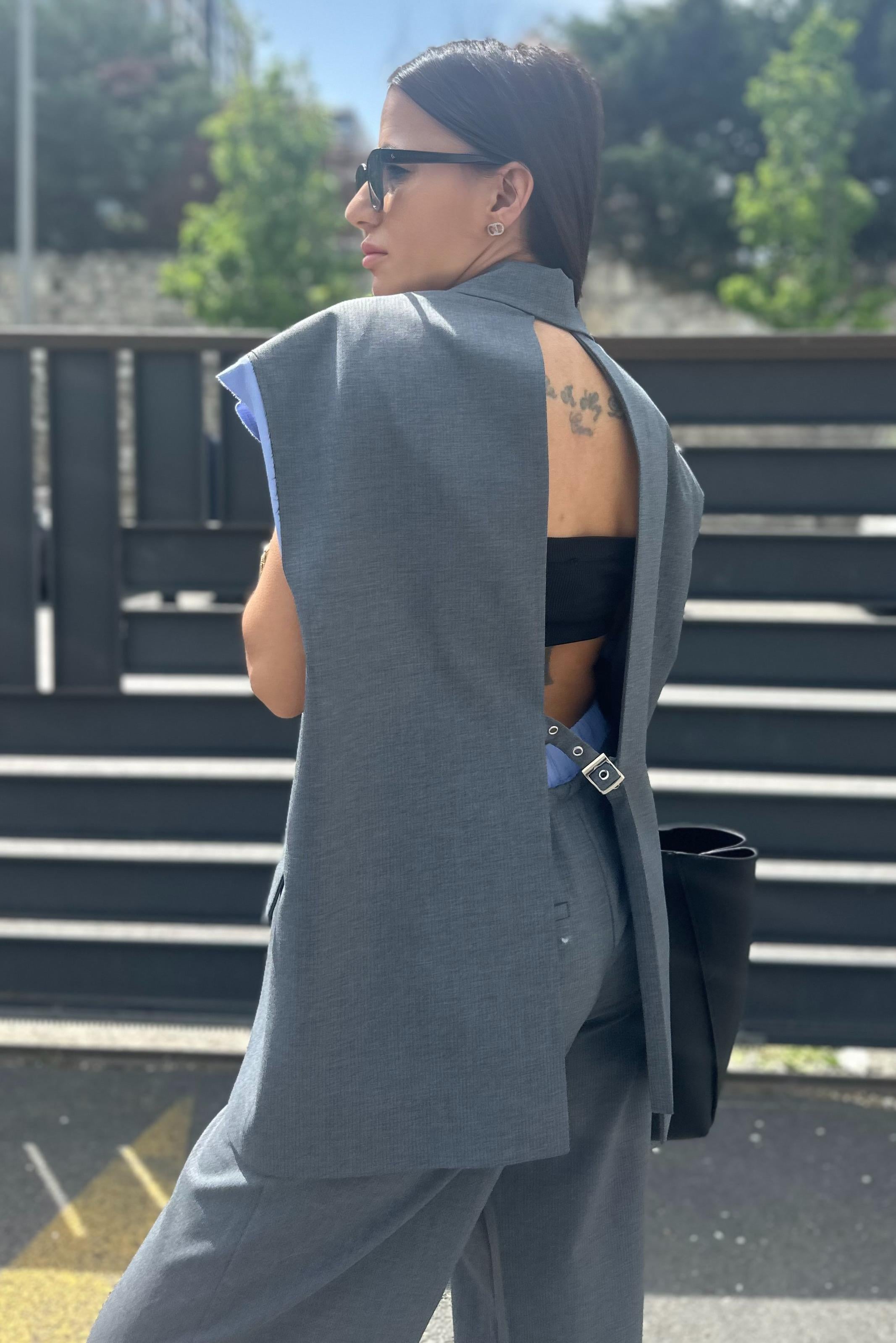 Sırt Detaylı Oversize YelekMONT/CEKET