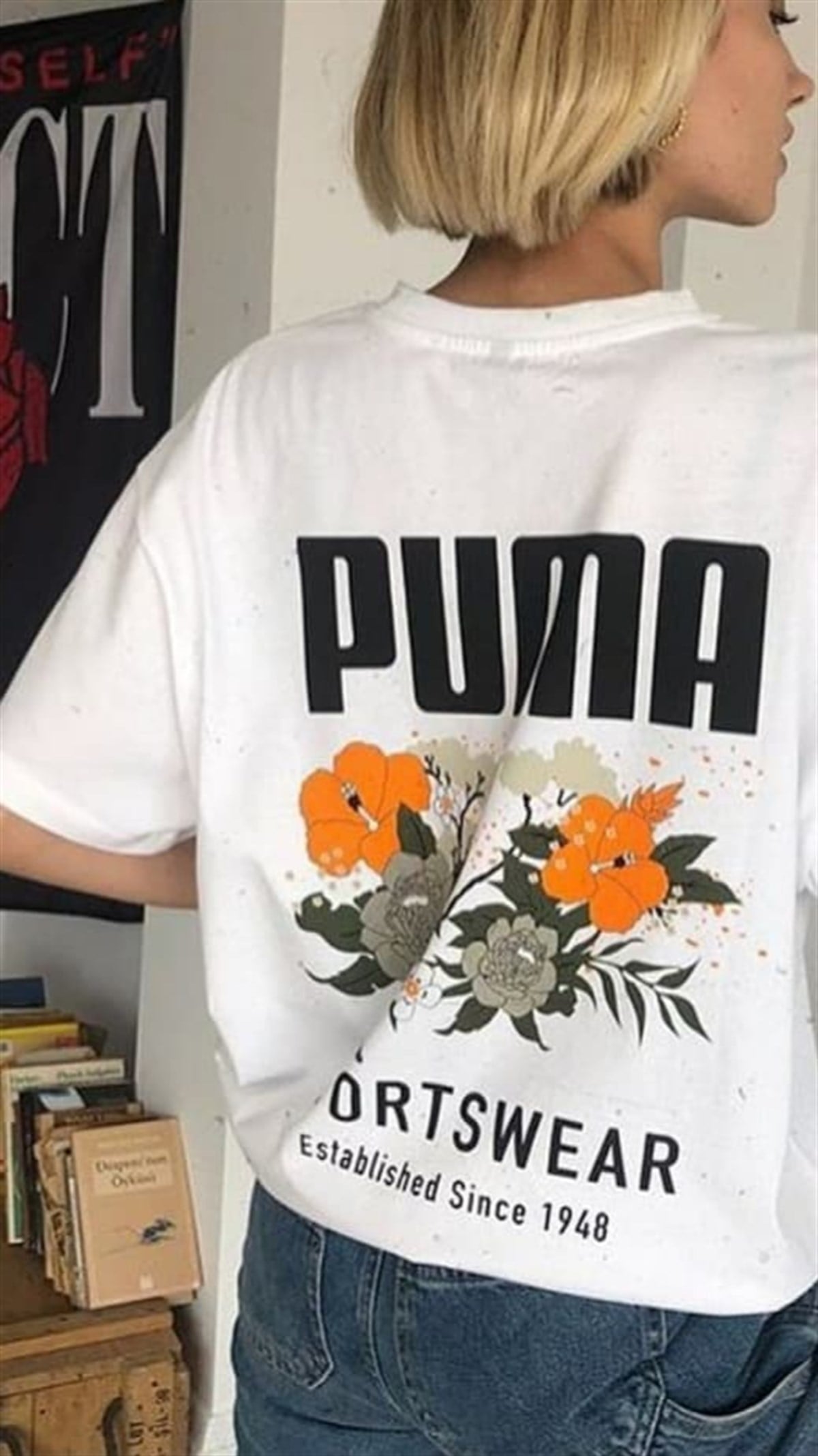Sırtı Çicek Baskılı Salaş Tshirt