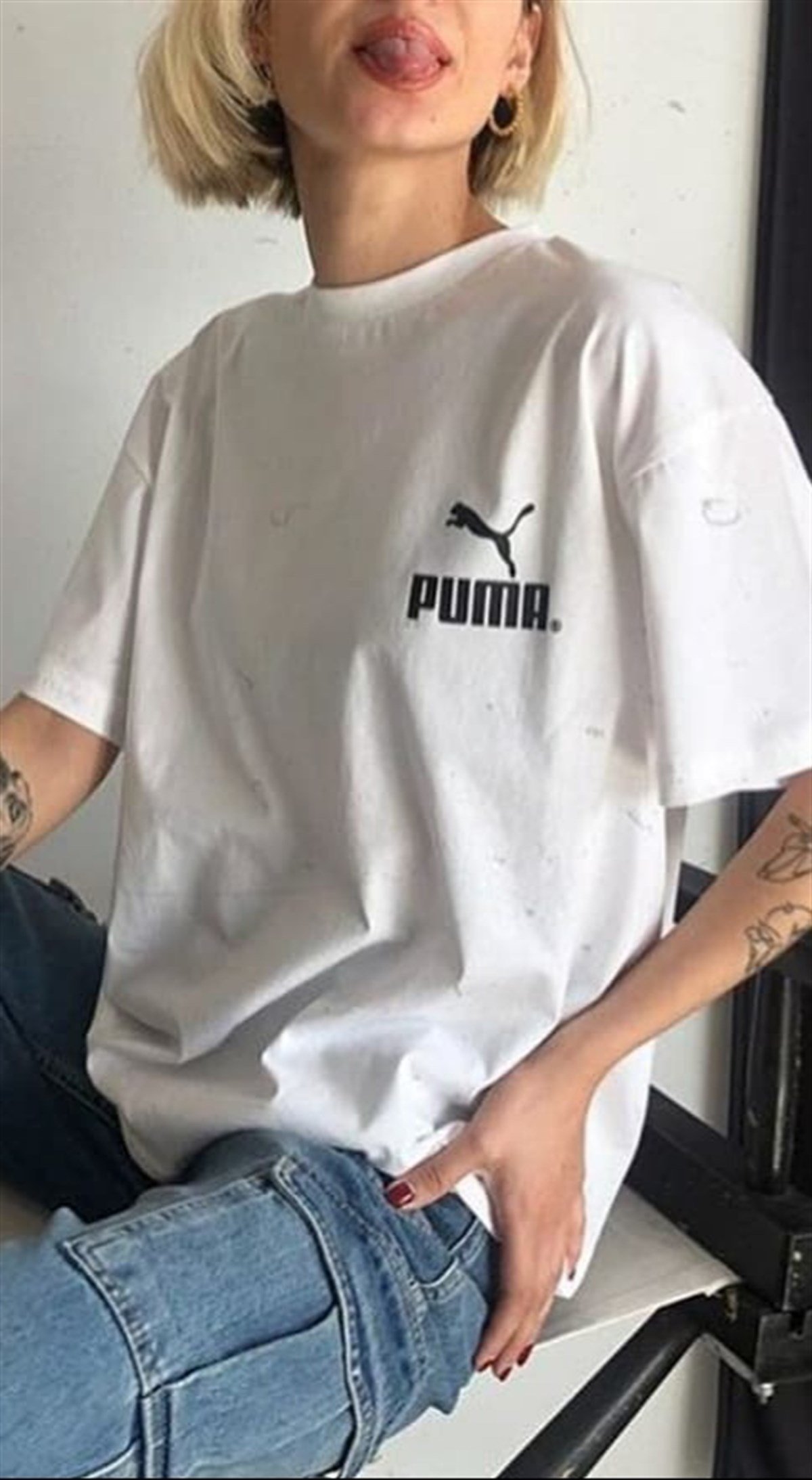 Sırtı Çicek Baskılı Salaş Tshirt