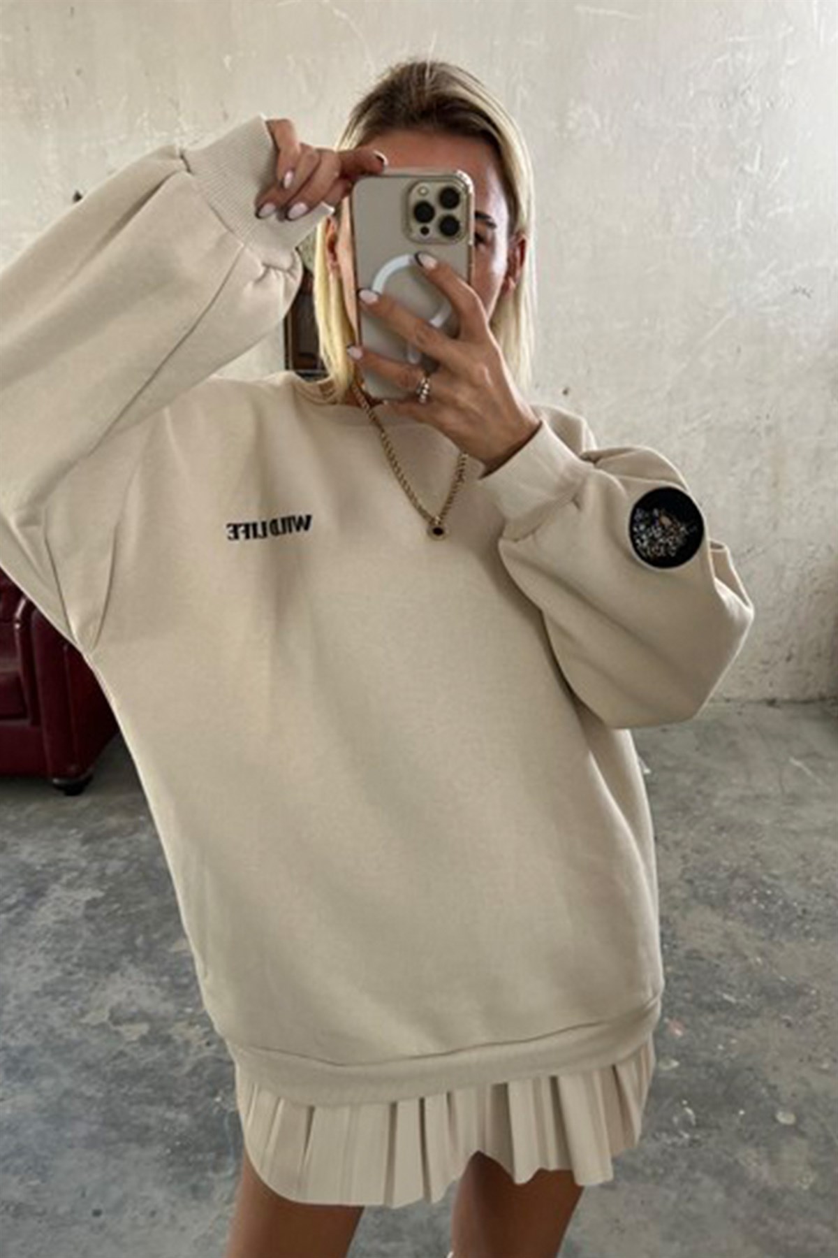 Sırtı Kaplan Baskılı SweatshirtSWEATSHİRT