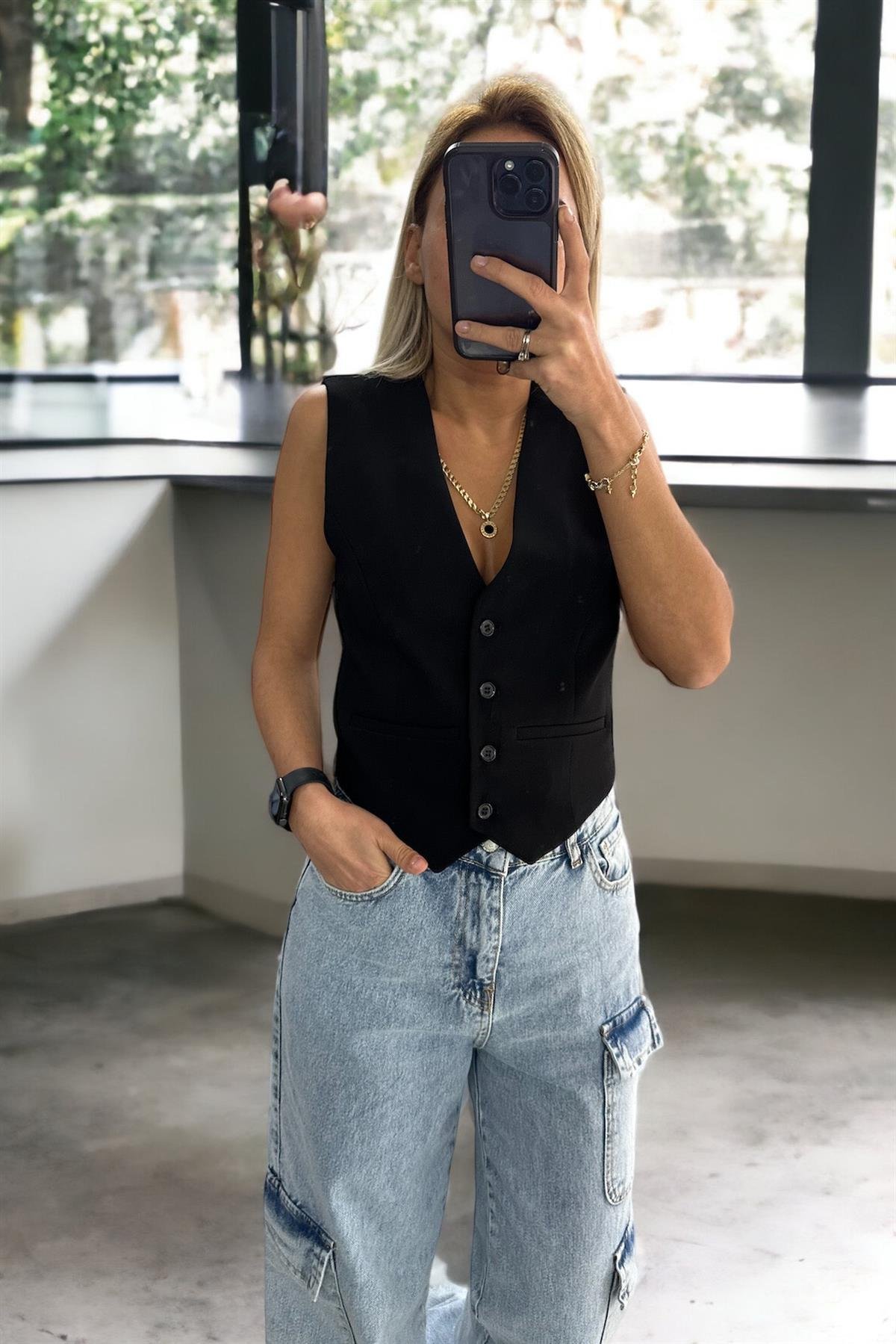Siyah Blazer YelekMONT/CEKET