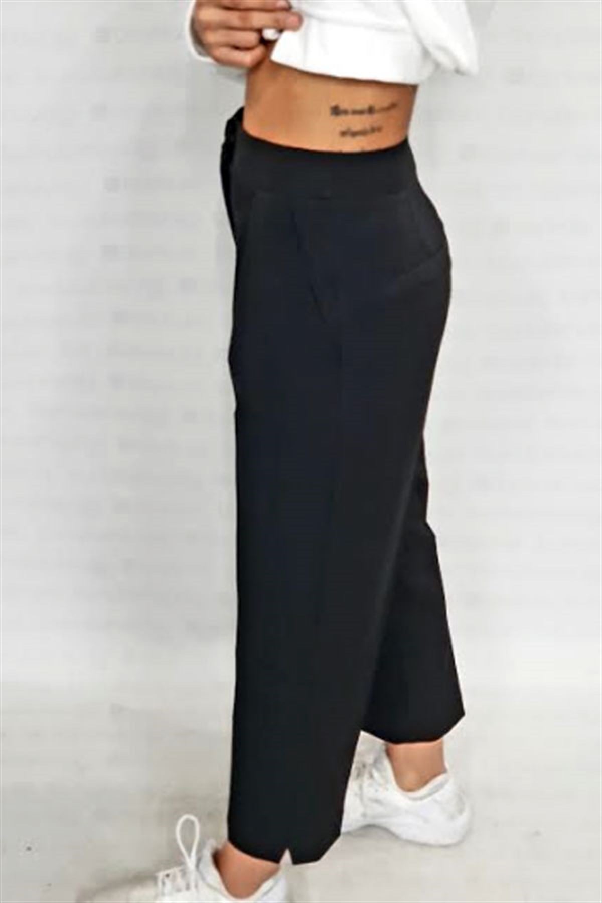 Siyah Relax Havuç Pantalon