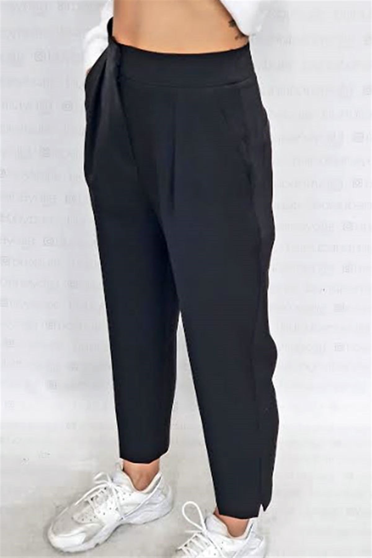 Siyah Relax Havuç Pantalon