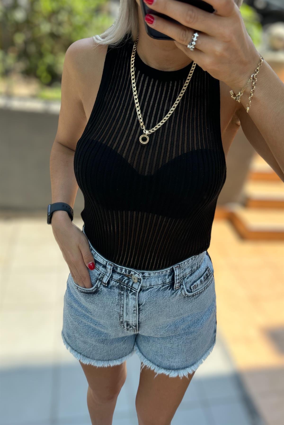 Siyah Tril AtletBLUZ