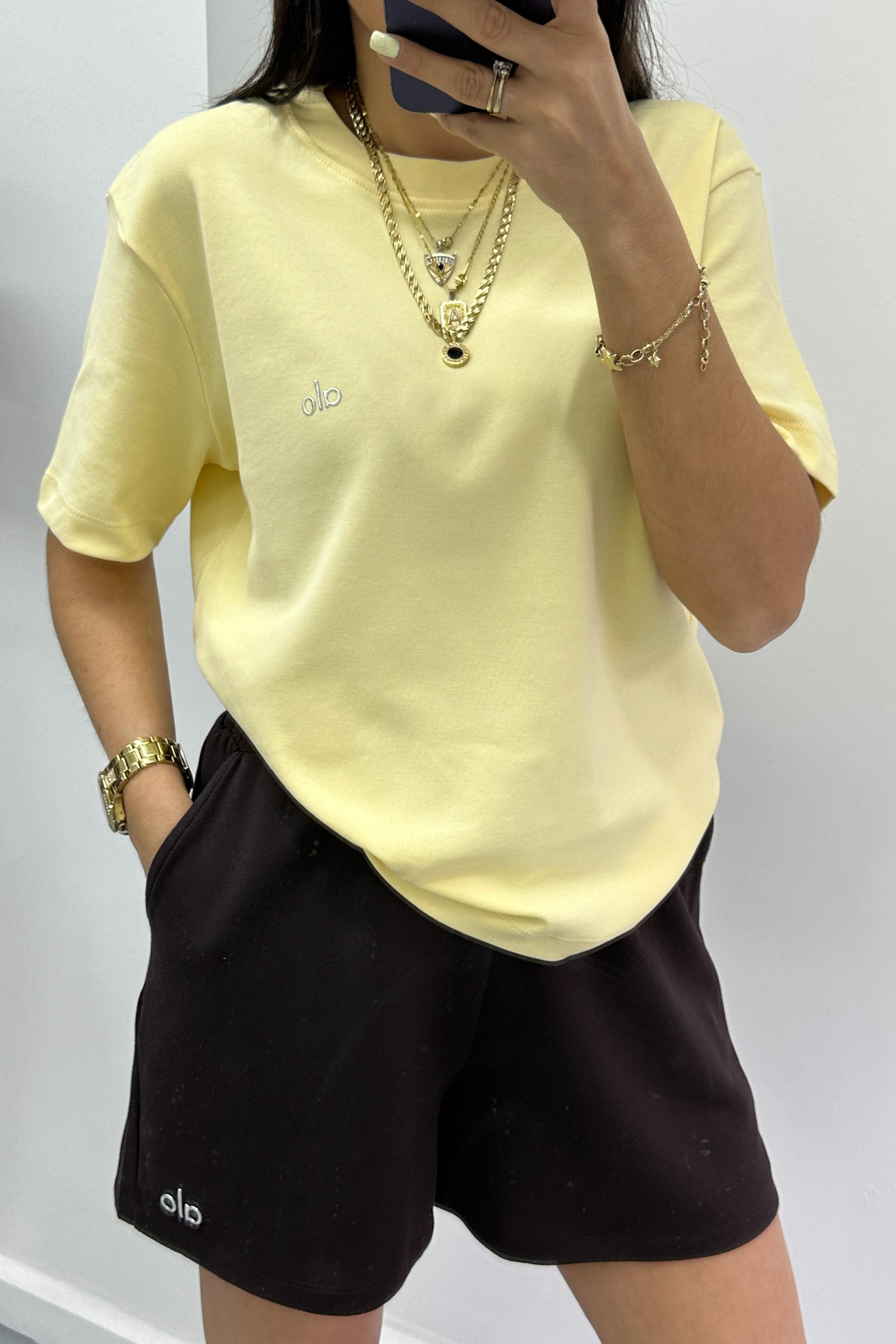 Soft Kumaş Limon Sarısı Logolu TshirtTSHİRT
