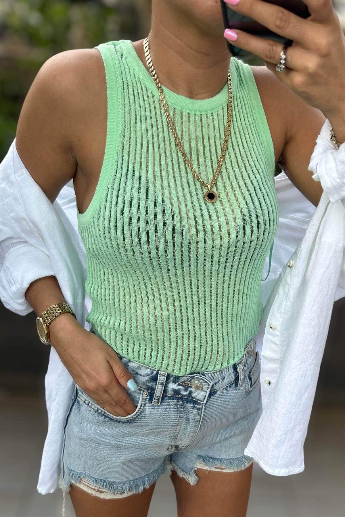 Su Yeşili Tril AtletBLUZ