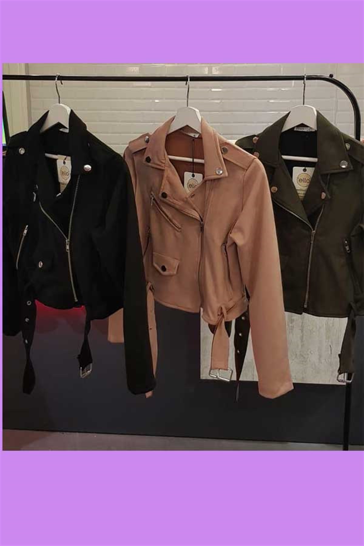 Süet Biker Ceket