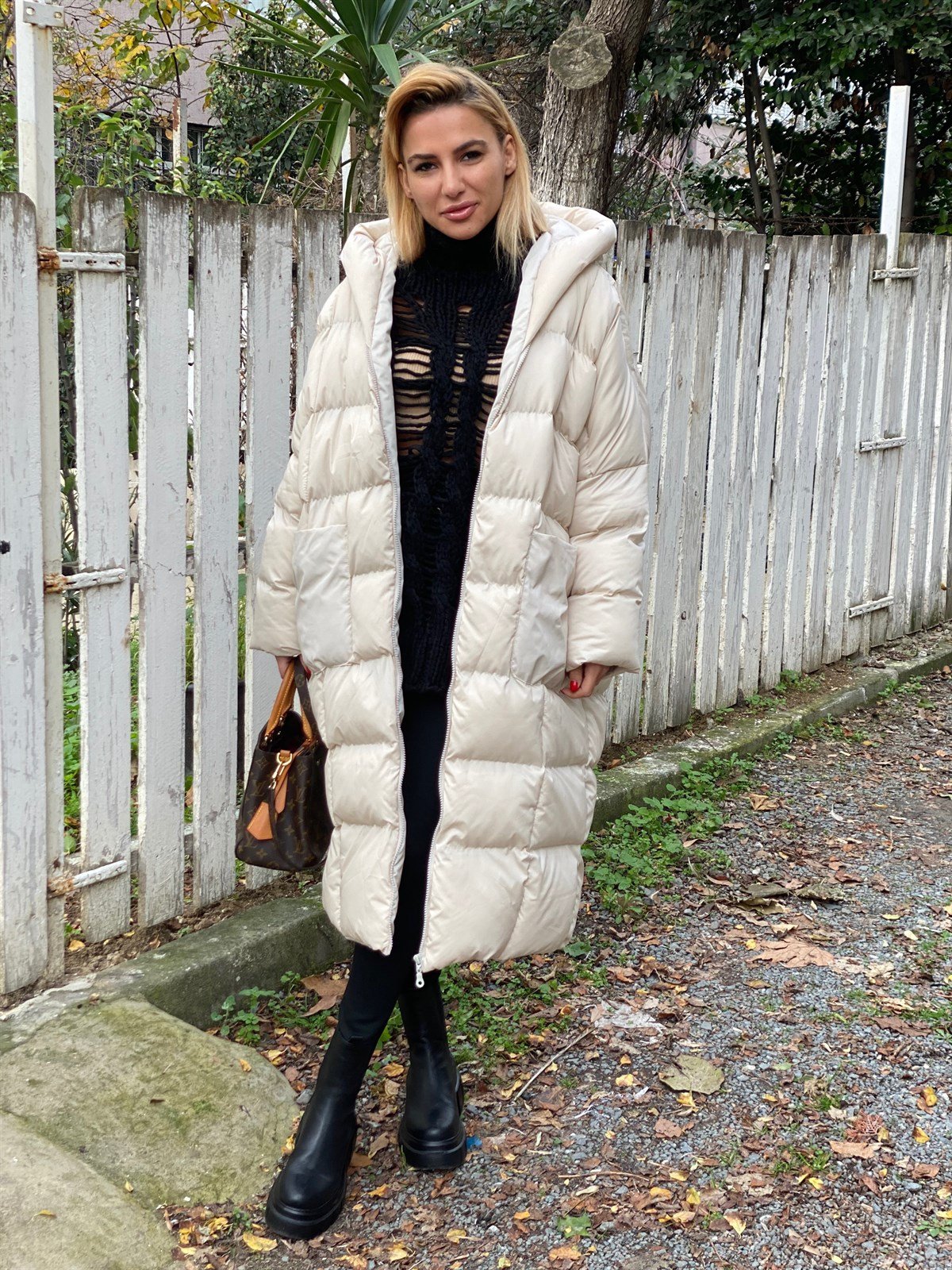 Taş Rengi Oversize Midi MontMONT/CEKET