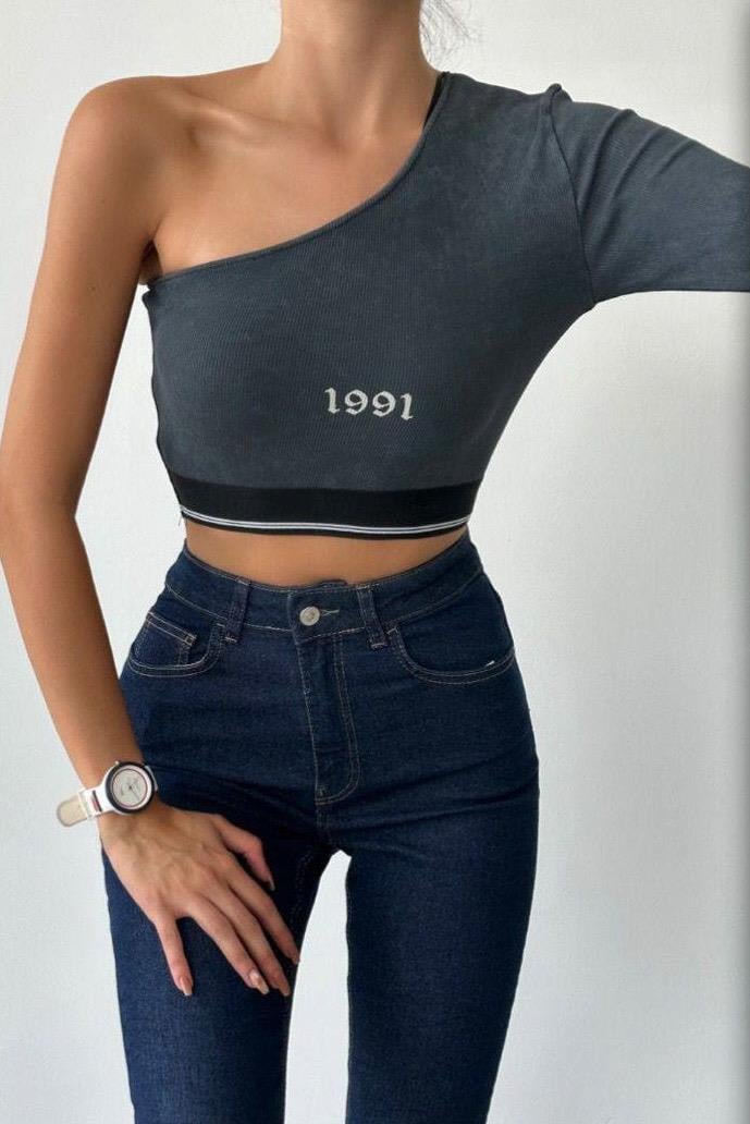 Tek Omuz Beli Lastikli BodyBLUZ
