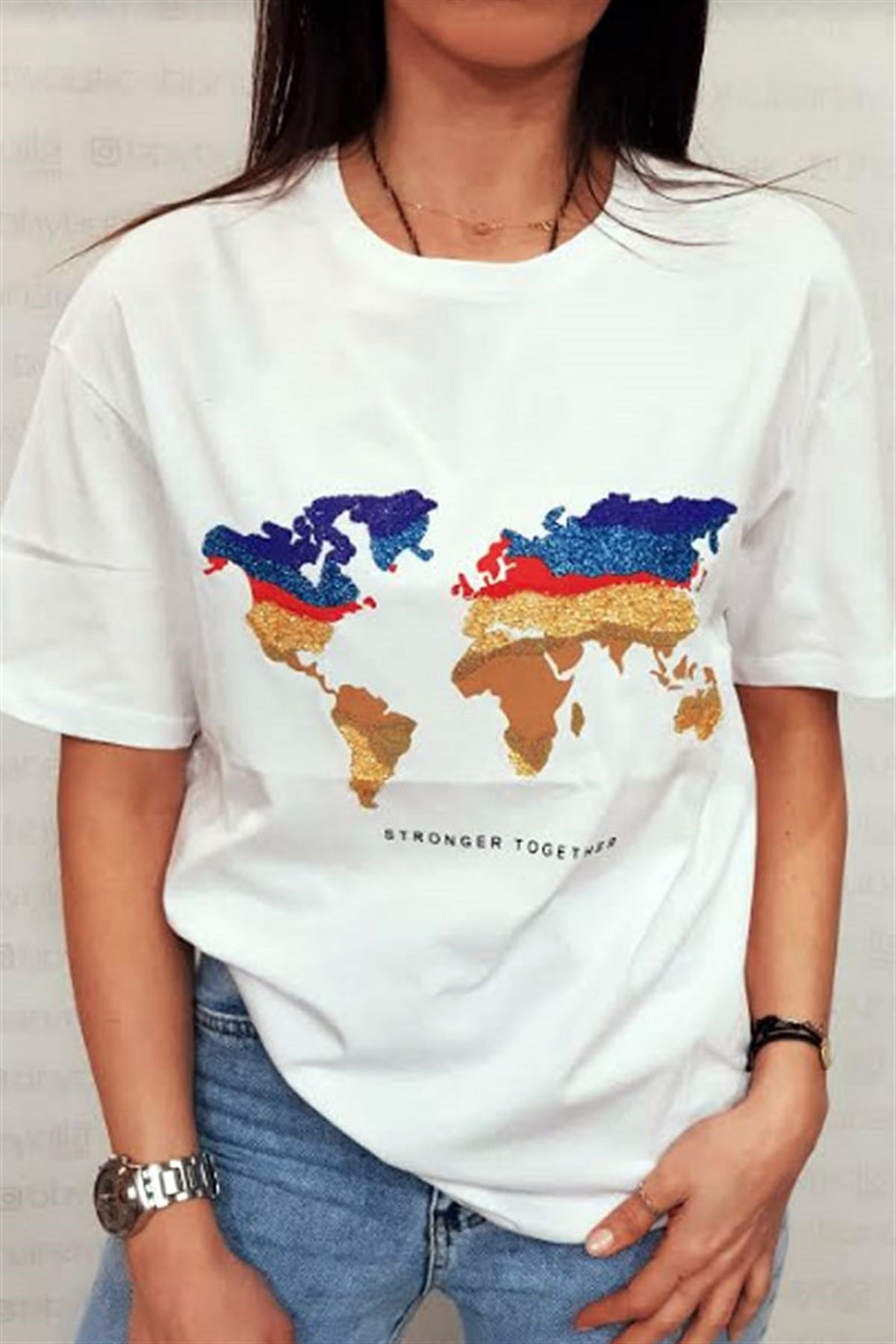 Together Dünya Baskılı Tshirt