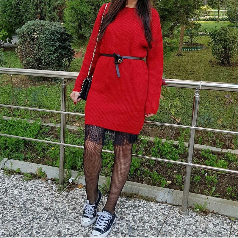 Triko Örme Salaş Tunik Elbise