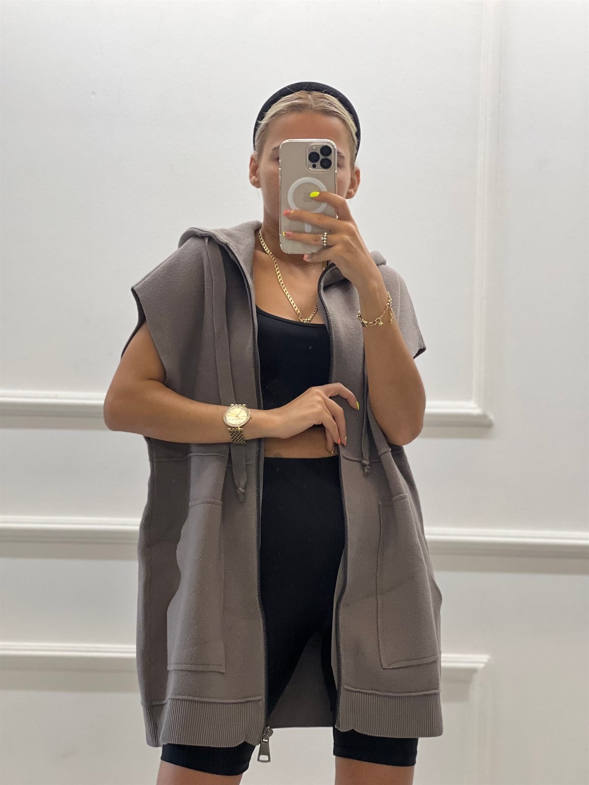 Triko Tunik Kapişonlu YelekHIRKA