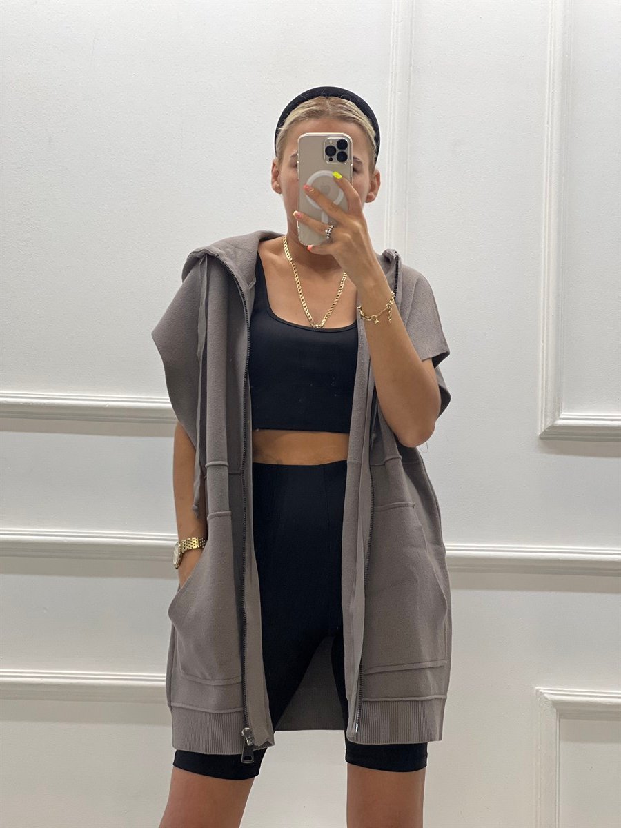 Triko Tunik Kapişonlu YelekHIRKA