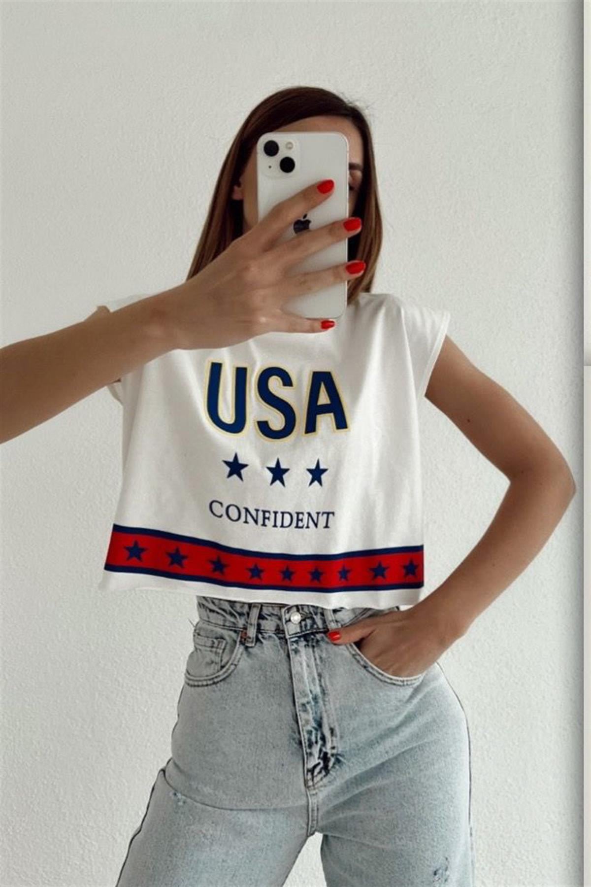 USA Crop TshirtTSHİRT