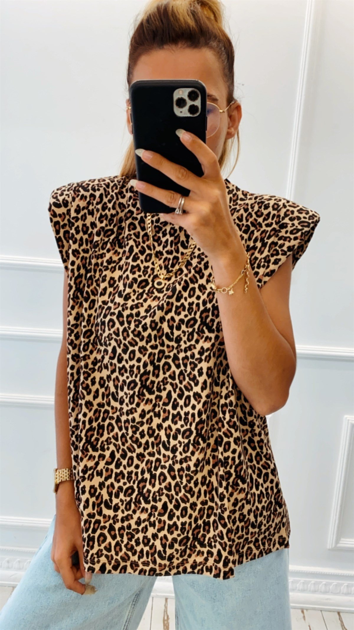 Vatkalı Leopar Basic Tshirt