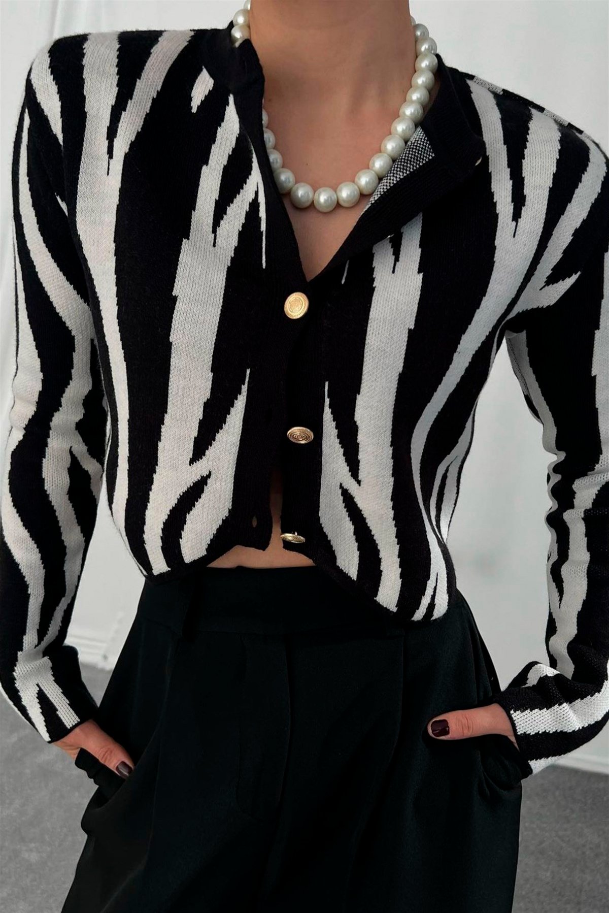 Vatkalı Zebra HırkaHIRKA
